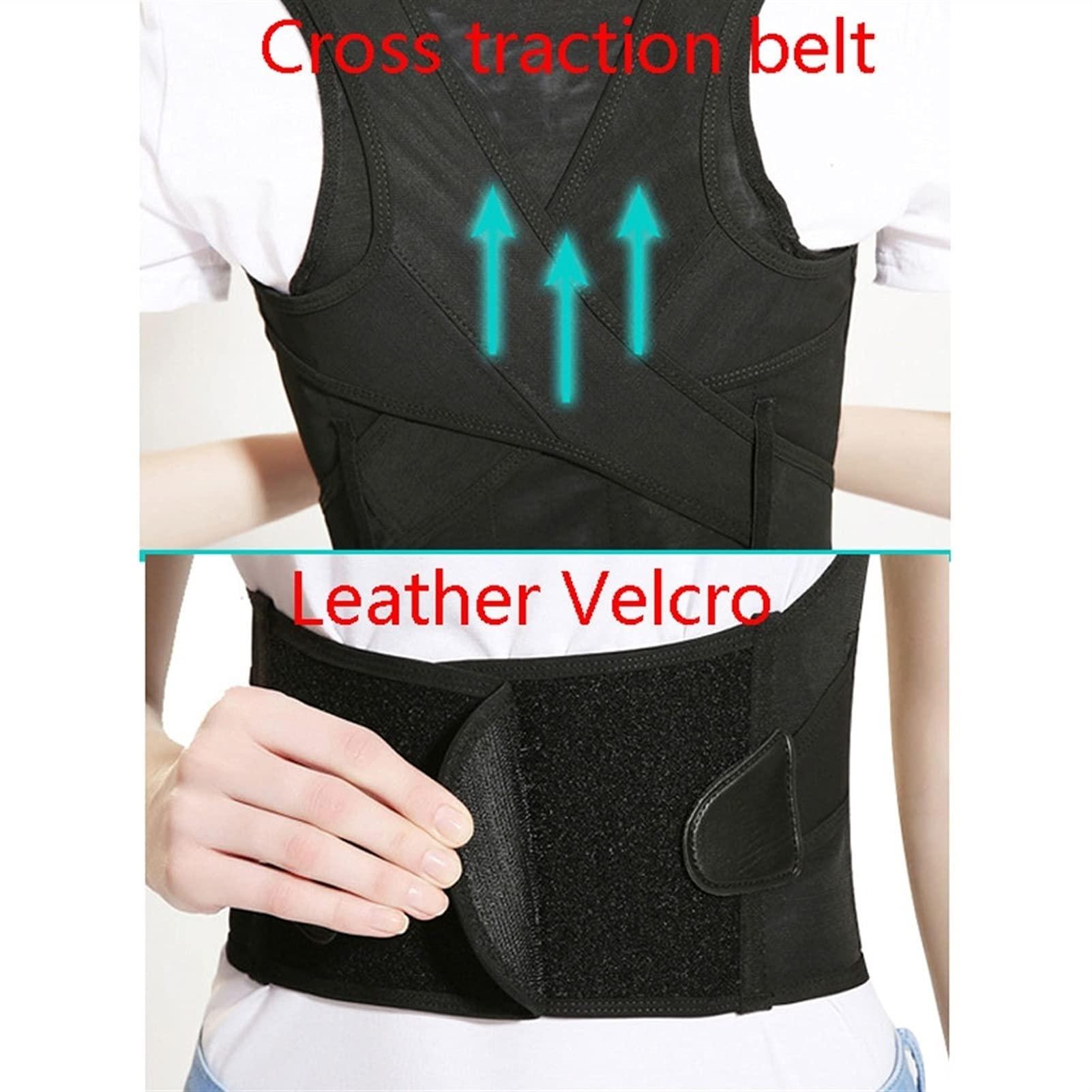 XWSM Full Back Brace Posture Corrector For Men And Women - Upper And Lower Back Support Protection Belt Adjustable Provide Pain Relief For Neck, Back, Shoulders Support ( Color : Black , Size : 4X-Large )