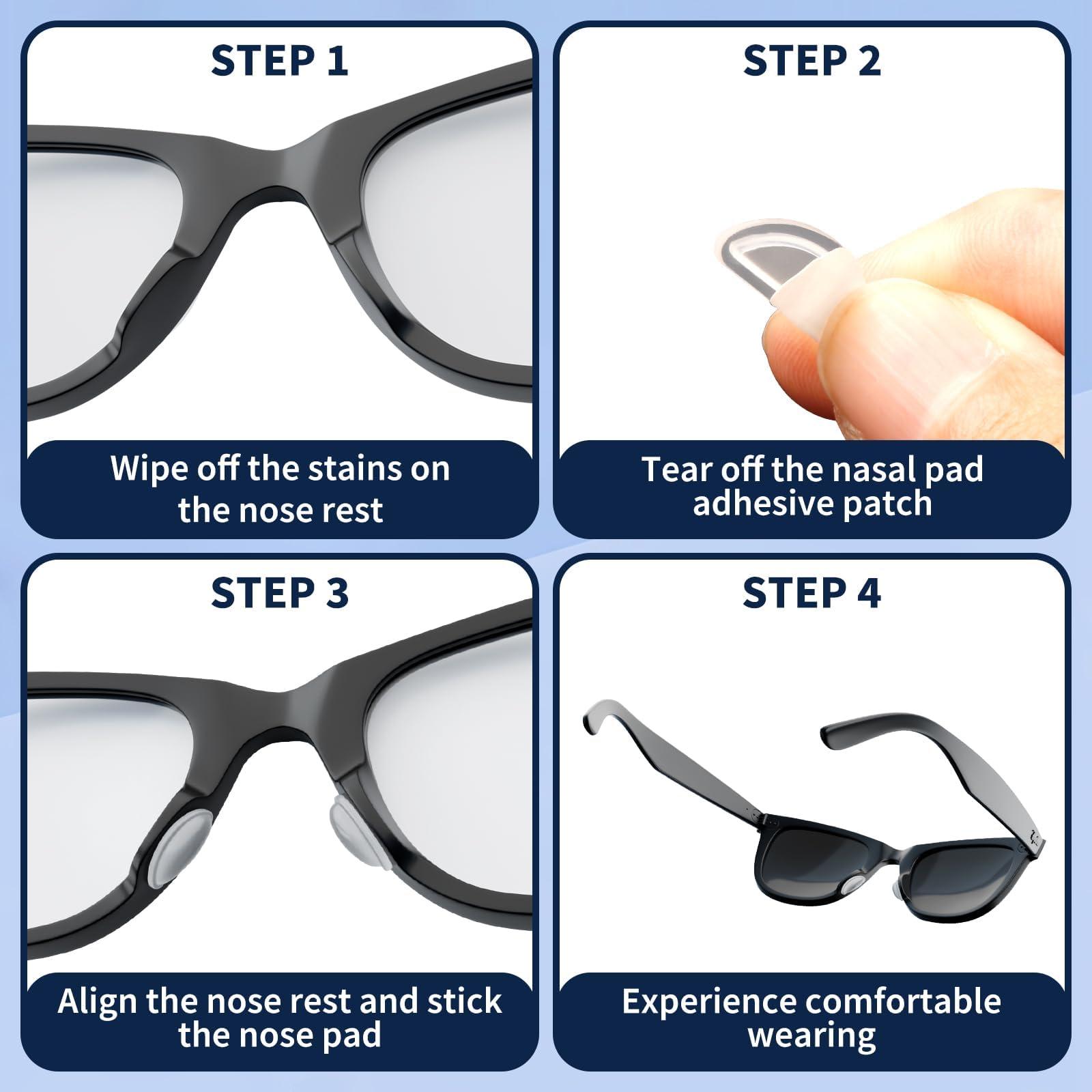 Pretwad Eyeglass Nose Pads Anti Slip, 3.5mm Thickness Adhesive Nose Grips for Glasses,Silicone Nose Pads for Eyeglasses, Clear Air Cushion Nose Pads for Eyeglasses Sunglasses Reading Glasses, 15 Pairs