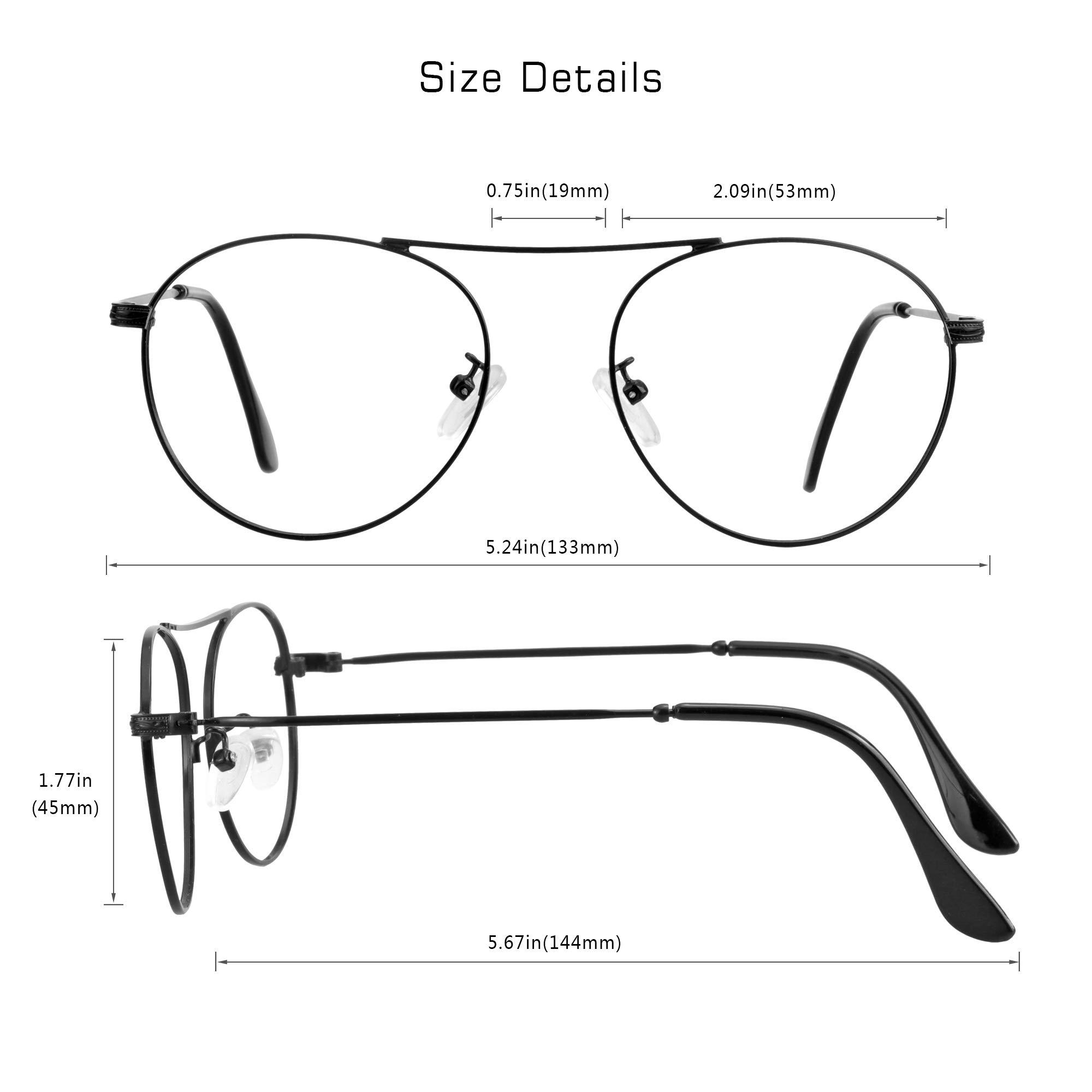 VisionGlobal VisionGlobal Blue Light Blocking Glasses for Women/Men, Anti Eyestrain, Computer Reading, TV Glasses, Stylish Oval Frame, Anti Glare (Black, 3.25 Magnification)