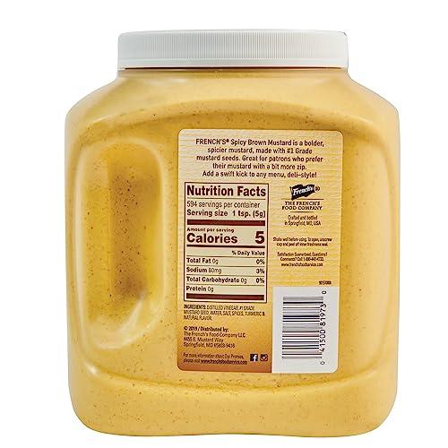 French's French\'s Spicy Brown Mustard, 105 oz - One 105 Ounce Bulk Container of Hot Brown Mustard, Perfect for Professional Use or for Refillable Containers at Home