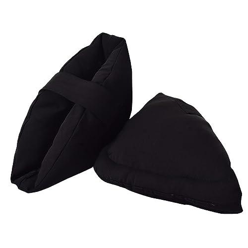 BXT Heel Protectors Cushion Against Bed Pressure Sores Ulcers, Comfort Feet Pillow Pads Heel Pain Relief, for Bedridden Elderly in Bed/Wheelchair, Black, One Pair