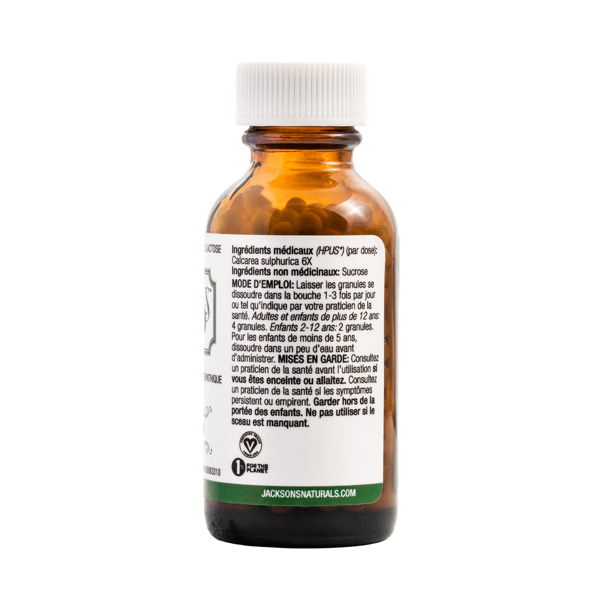 Jackson's Jacksons Cell Salt #3 Calc sulph 6X (500 Pellet Bottle) Certified Vegan, Lactose-Free Calcarea sulphurica 6X