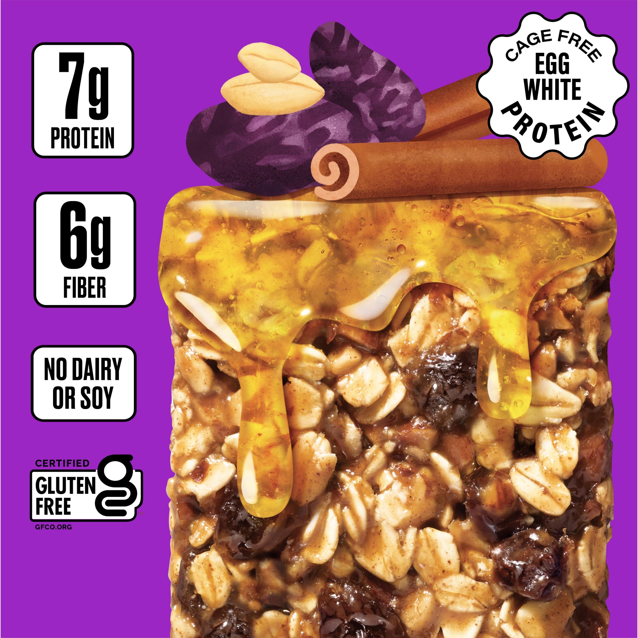 Over Easy OVER EASY Oatmeal Raisin Breakfast Bars | All Natural, Clean Ingredient Protein Bars | Breakfast & Cereal Bars | 12 Protein Snack Bars Gluten Free, Dairy Free, Soy Free