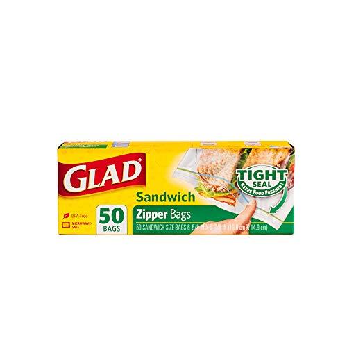 Glad Glad Zipper Bags, Sandwich 50 bags