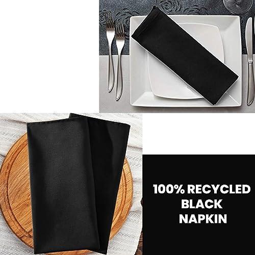 Perfect Stix 2 Ply Black Dinner Napkins-15\" x 17\" -1/8Fold - 125 Count (Pack of 8), Total 1000 Count