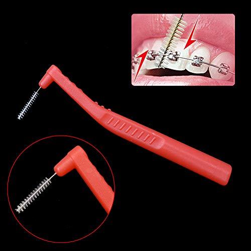 Angzhili Angzhili Portable Orthodontic Toothbrush Kit for Orthodontic Patient Orthodontic Care Kit for Braces Interdental Brush Dental Wax Dental Floss Toothbrush Box Oral Care Kit Dental Travel Kit(Red)