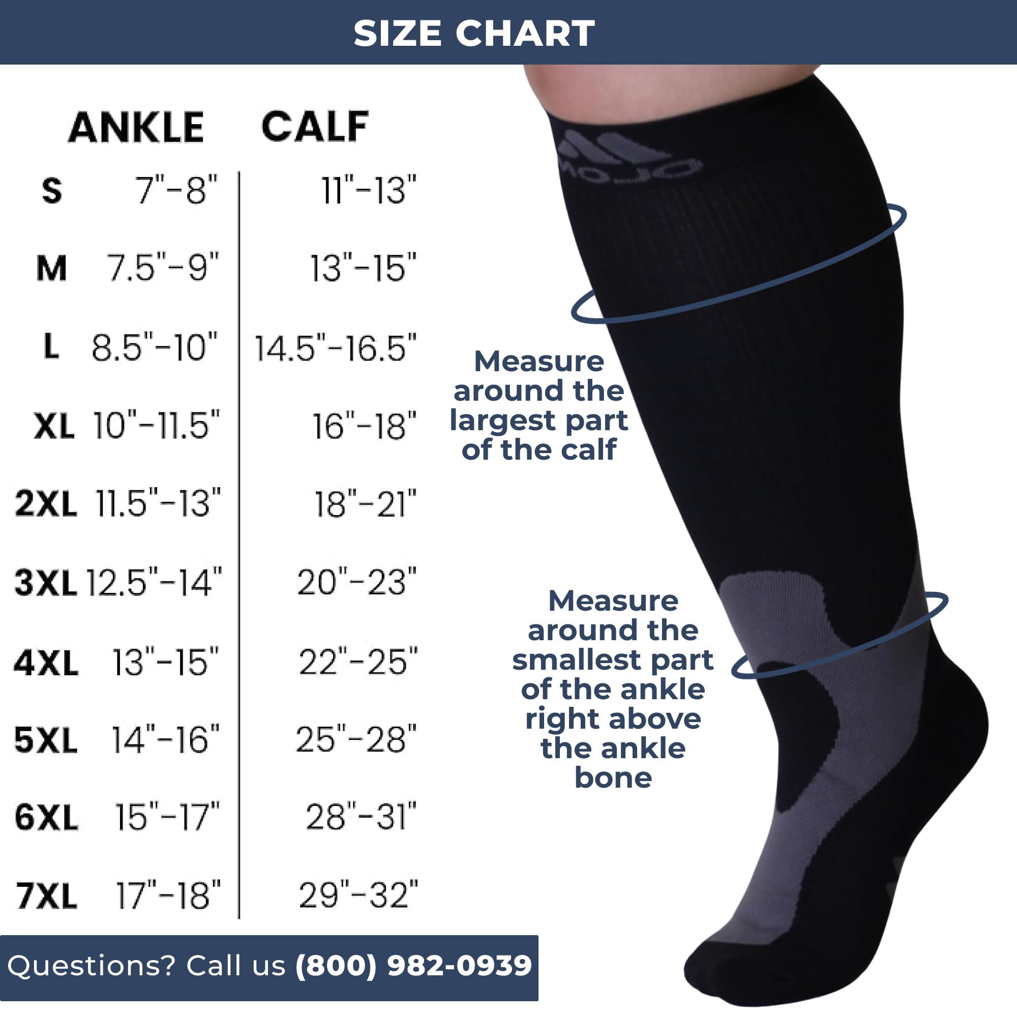 Mojo Compression Socks Compression Socks for Women and Men 20-30mmHg Knee High - Opaque Medical Compression Knee High for Varicose Veins Circulation, Bariatric, Swelling, Lymphedema - Black, Small - A601