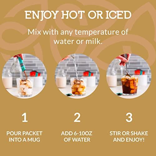 Cusa Tea Cusa Tea & Coffee | Premium Instant Vanilla Dark Roast | Rainforest Alliance Certified Arabica Beans | Hot or Cold Brew Drink Mix Packets (30 Single Servings)