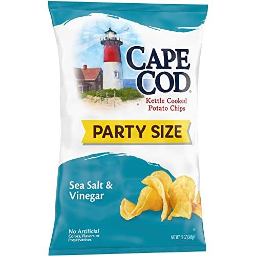 Cape Cod Cape Cod Potato Chips, Sea Salt & Vinegar Kettle Chips, 13 Oz Party Size (Pack of 9)