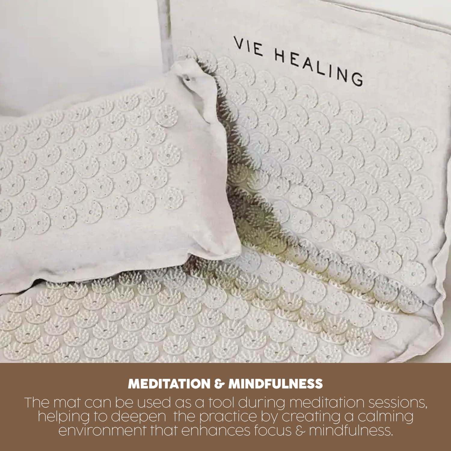 Vie Healing Vie Healing Acupressure Mat for Muscle Relaxation - Acupressure Mat for Back and Neck Pain Relief - Acupressure Mat Full Body - Stress Reduction Acupressure Mats - Extra-Long Yoga Acupressure Mat Set