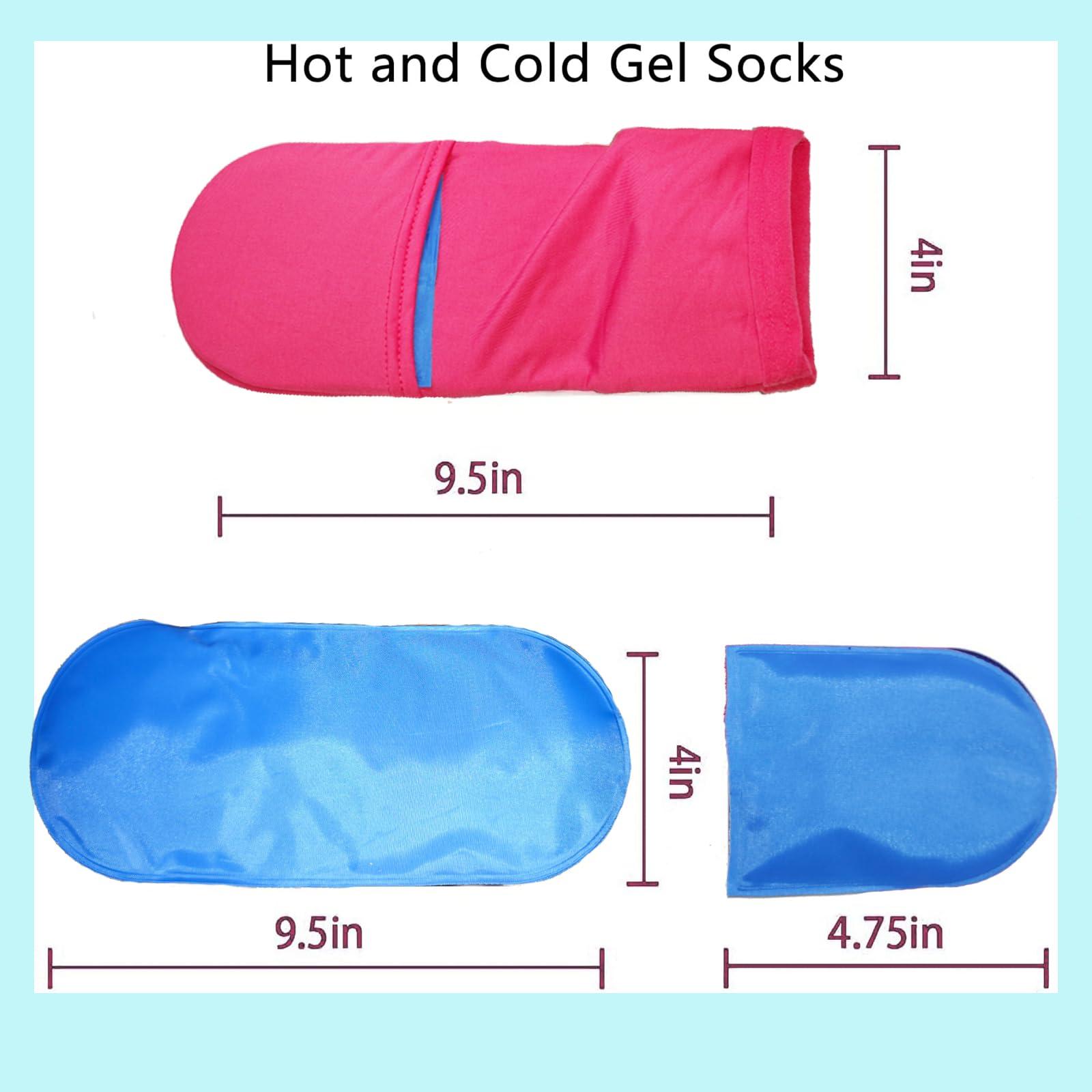 coldpa Reusable Cold Therapy Socks, Gel Ice Pack for Feet Heels Injuries Swelling, Hot and Cold Therapy Socks for Plantar Fasciitis Neuropathy Chemotherapy Pain Relief for Foot Ankle (Pink)