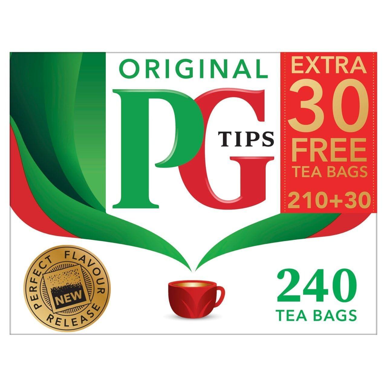 PG Tips PG Tips Black Tea Non-Pyramid Tea Bags - 240 Count (Pack of 2)