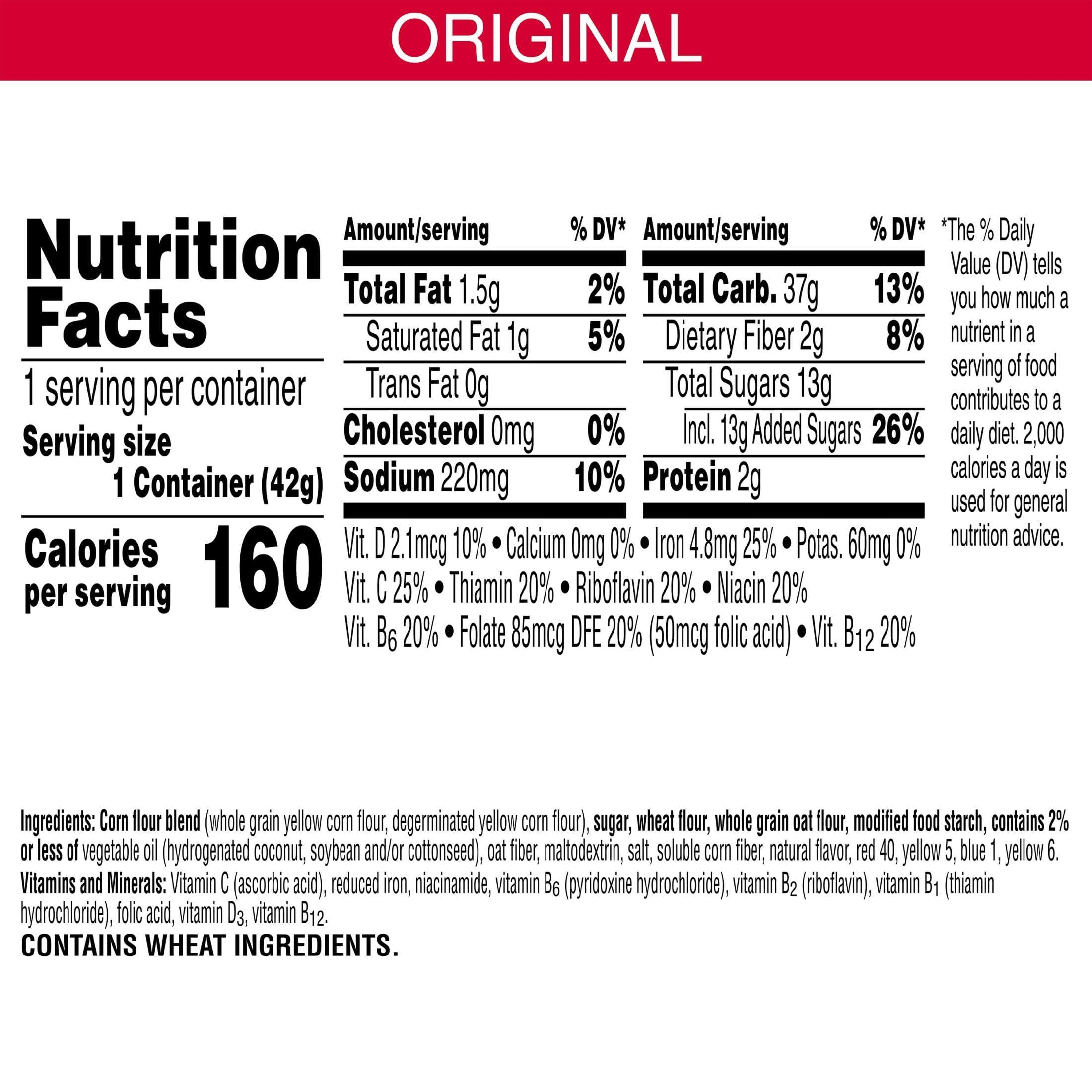 Froot Loops Kellogg\'s Froot Loops Breakfast Cereal Cups, Fruit Flavored, Breakfast Snacks with Vitamin C, Original, 18oz Case (12 Cups) (Pack of 2)