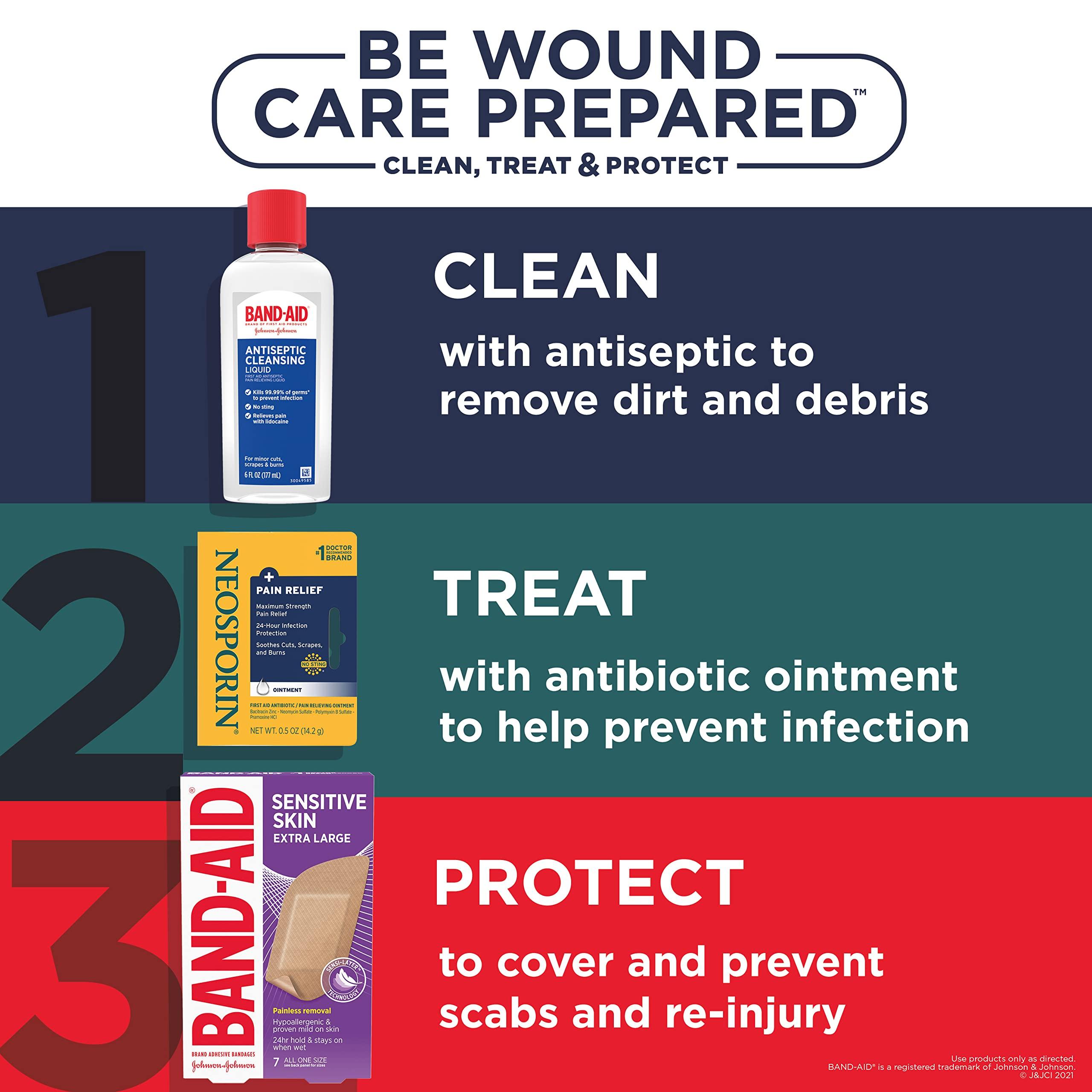 Band-Aid Band-Aid Brand Adhesive Bandages for Sensitive Skin, Hypoallergenic First Aid Bandages with Painless Removal, Stays on When Wet & Suitable for Eczema Prone Skin, Sterile, Assorted, 20 ct