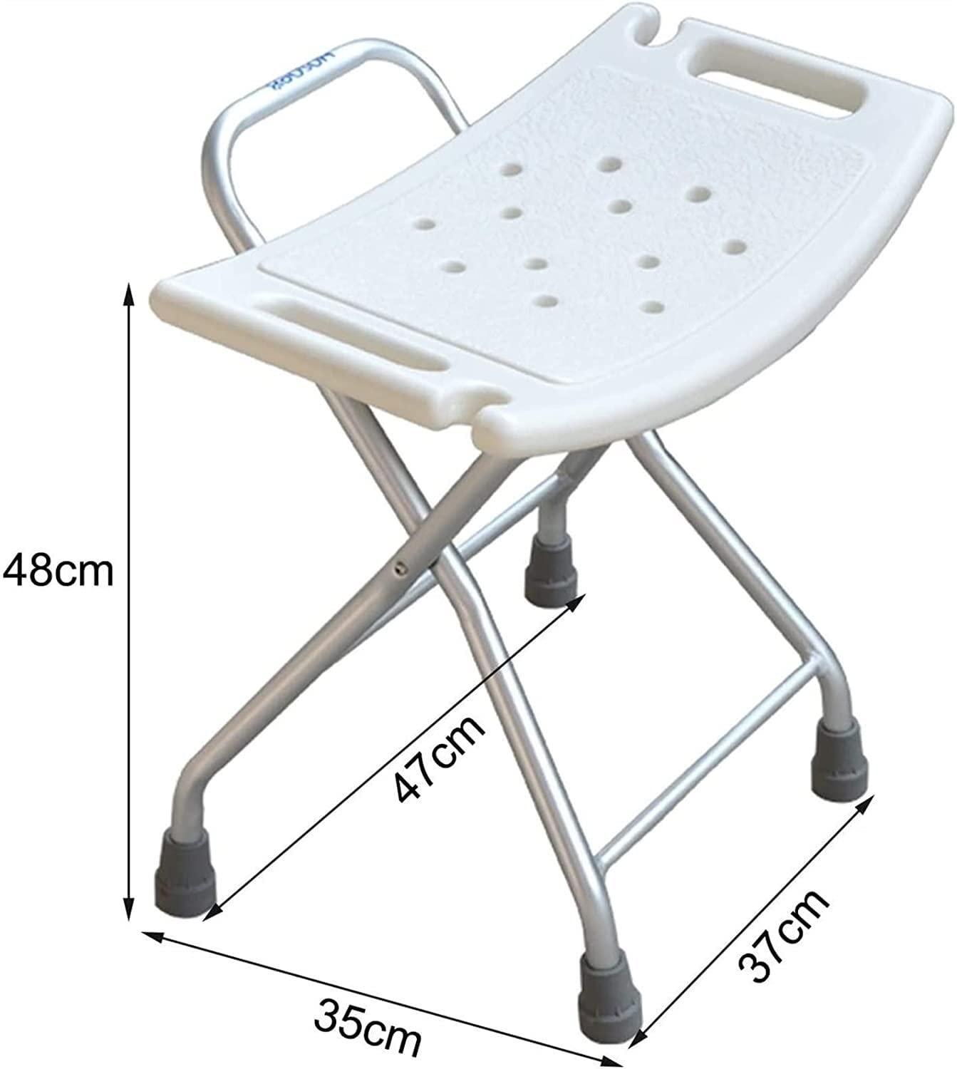 YOODODO YOODODO Elderly Assist Shower Chair, Lightweight Foldable Bathtub Stool Bench Adult Disabled Shower Seat Folding Bath Chair Shower Chair, 35*37cm, White