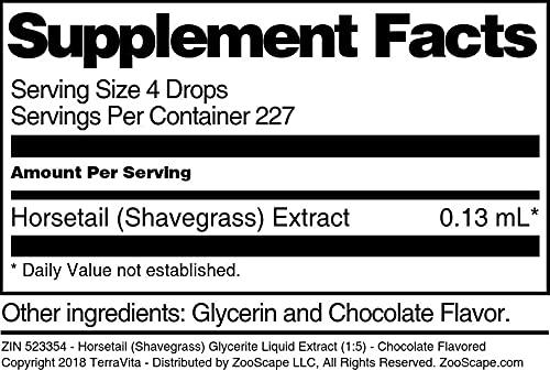 TerraVita Horsetail (Shavegrass) Glycerite Liquid Extract (1:5) - Chocolate Flavored (1 oz, ZIN: 523354) - 2 Pack