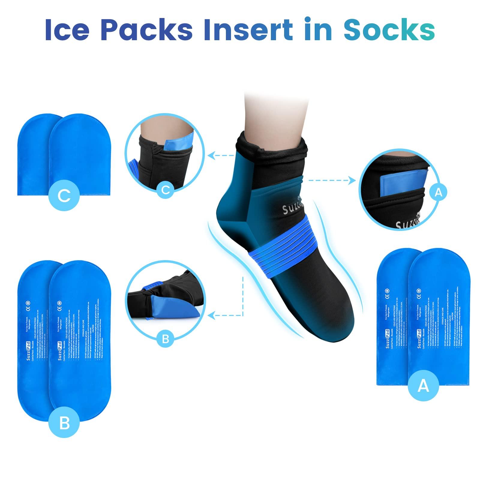 SUZZIPAD SuzziPad Foot Ice Pack Cooling Socks & Cold Gloves for Chemotherapy Neuropathy, Comfort Items for Chemo Patients, Ideal for Plantar Fasciitis, Hand Pain Relief, Gout Relief for feet, L