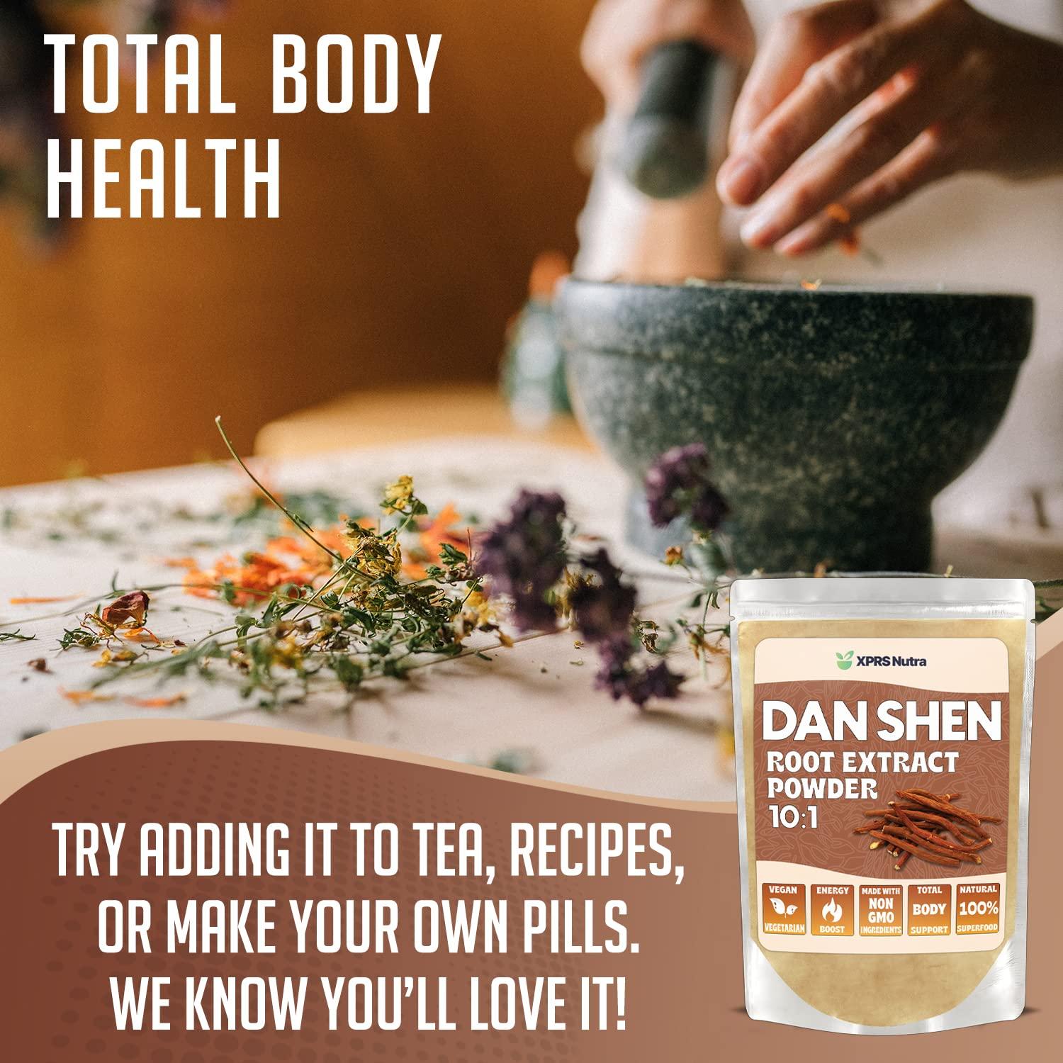 XPRS Nutra XPRS Nutra Dan Shen Root Extract Powder 10:1- Premium Dan Shen (Red Sage) Concentrated Powder - Vegan Friendly Danshen (8 oz)