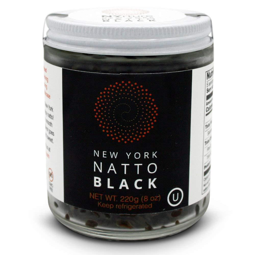 NYrture New York Natto Black - Japanese Probiotic Superfood made fresh in NYC - Non-GMO - 4 jars, 8 ounces (220 grams) per jar