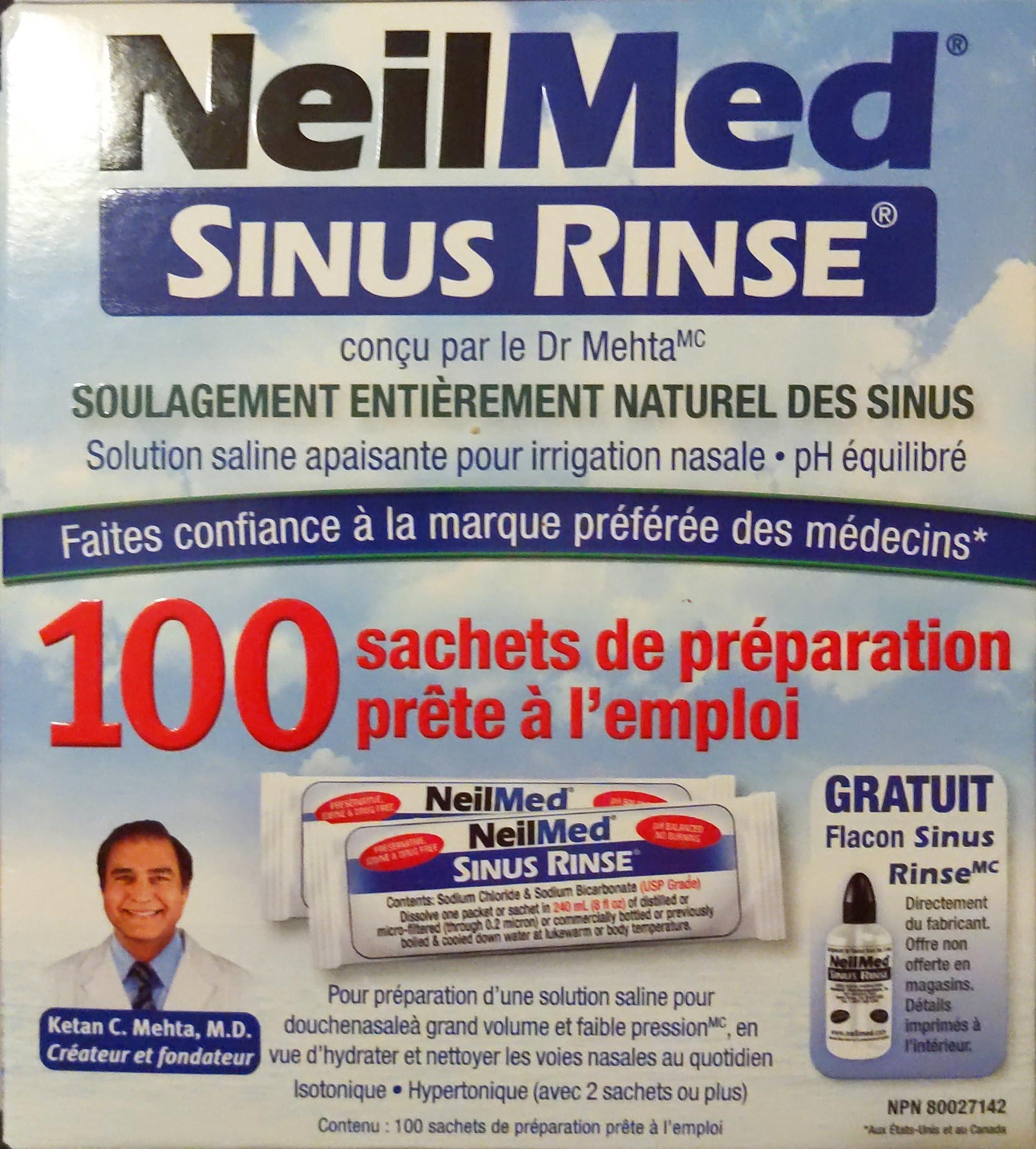 Iaerlllt NeilMed Sinus Rinse All Natural Relief Premixed Refill Packets 100 Each