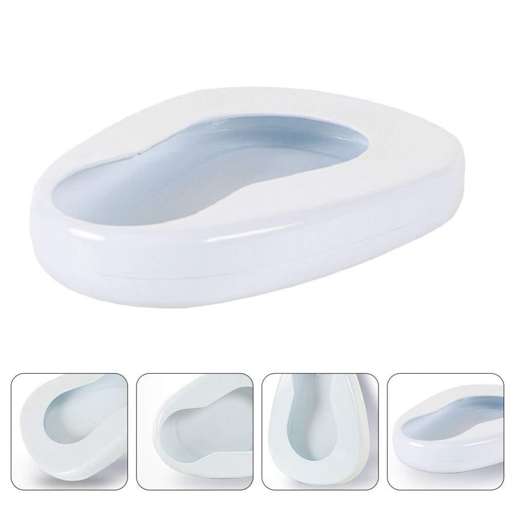 HEALLILY HEALLILY Portable Bedpans for Women Men Elderly Enamel Bed Bound Urinal Bedridden Patient Home Bed Pan Emergency Device (White)