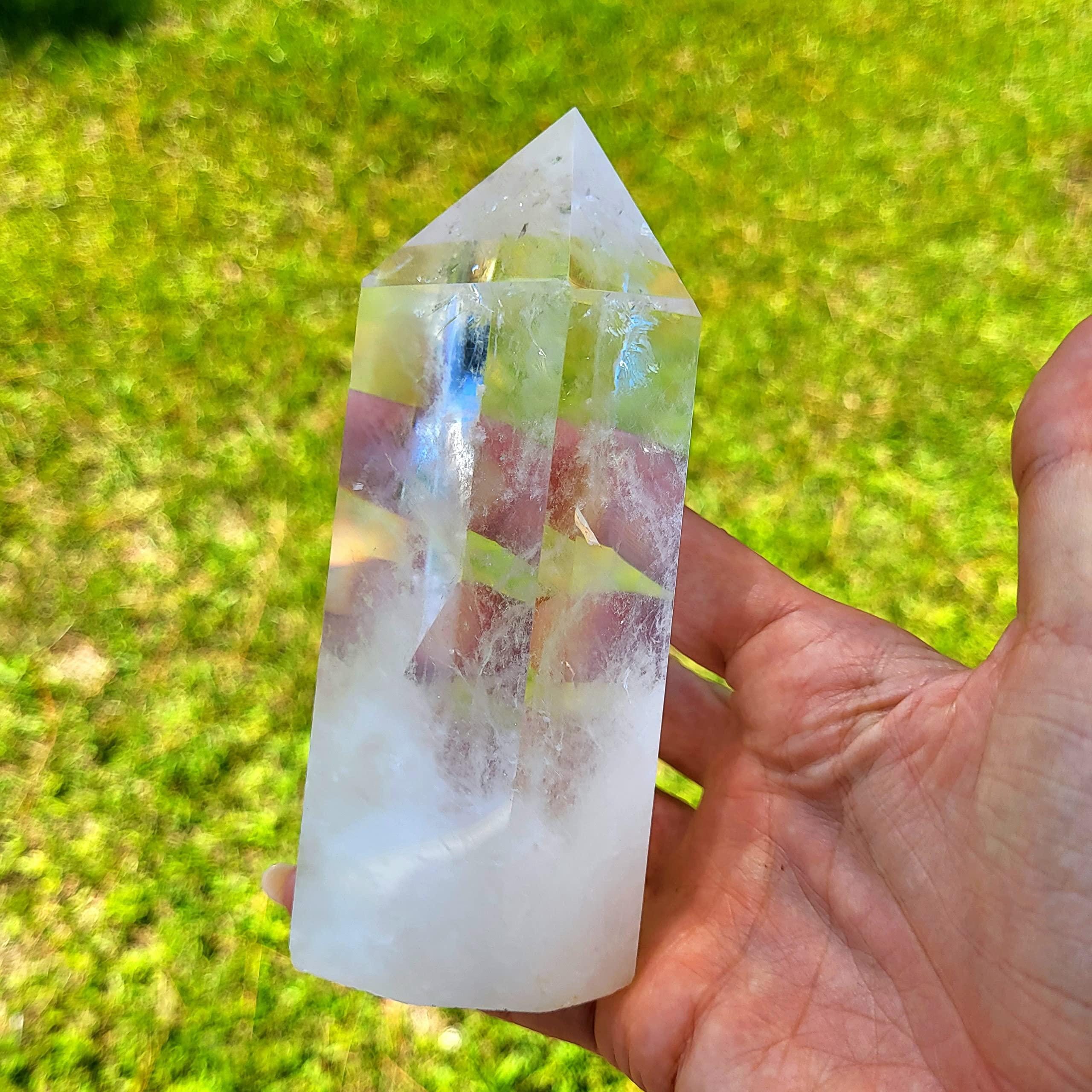 Roxxy Crystals Large Clear Quartz. Natural Himalayan Tibetan High Altitude Raw 6 Sided Point Crystal Obelisk. High Purity Clear Quartz Point. Reiki Healing
