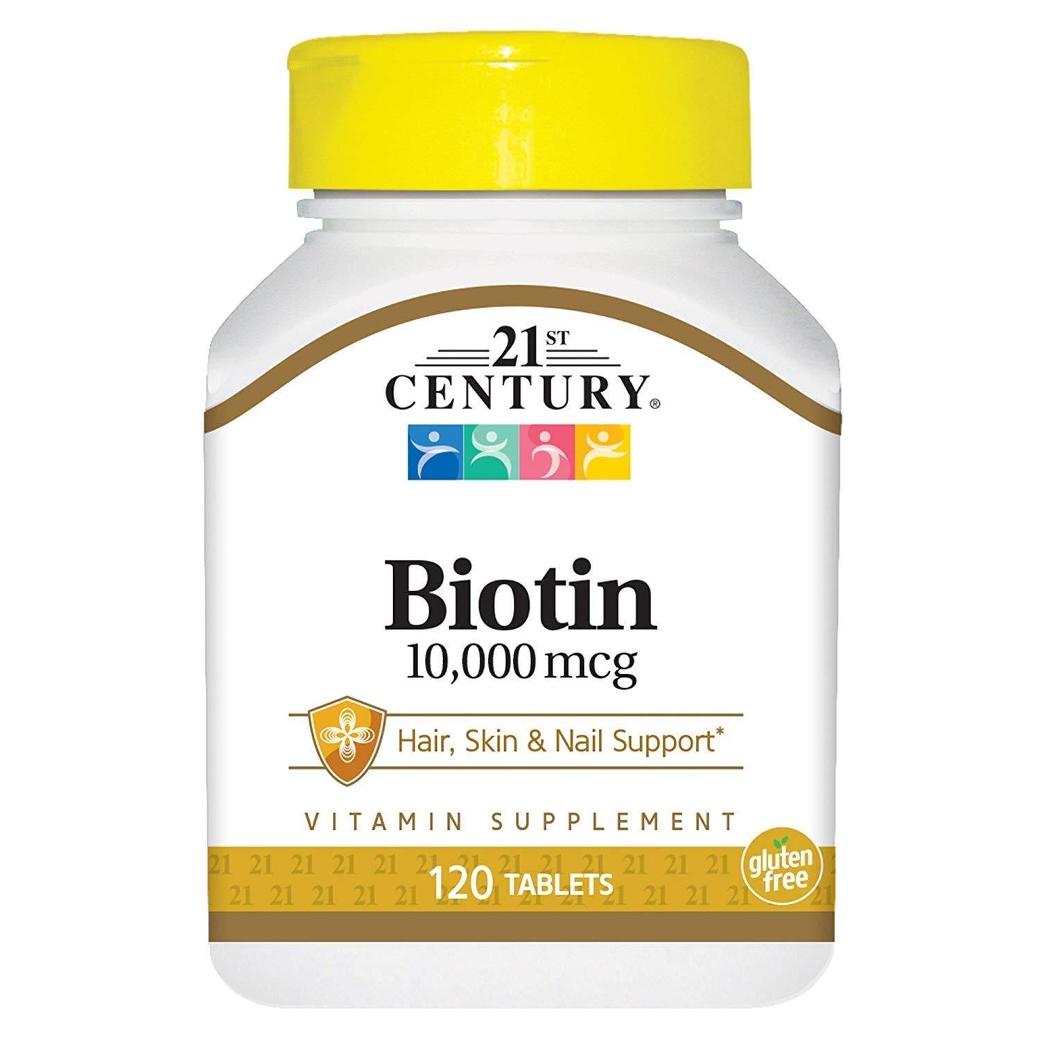 21st Century 21st Century Biotin 10000 mcg, 120 Tablets (Pack of 5)