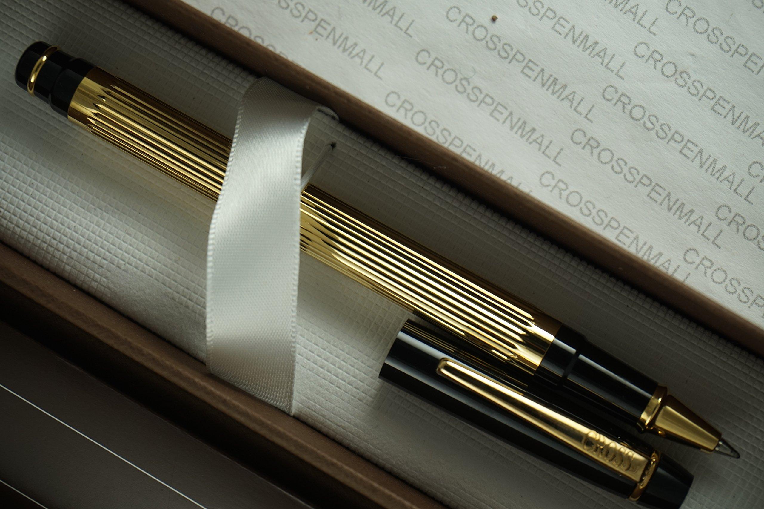 CROSS Cross Made in The USA Limited Edition Executive Series Metropolis Black and 22k Gold Rollerball Pen, Made in Lincoln, RI, USA