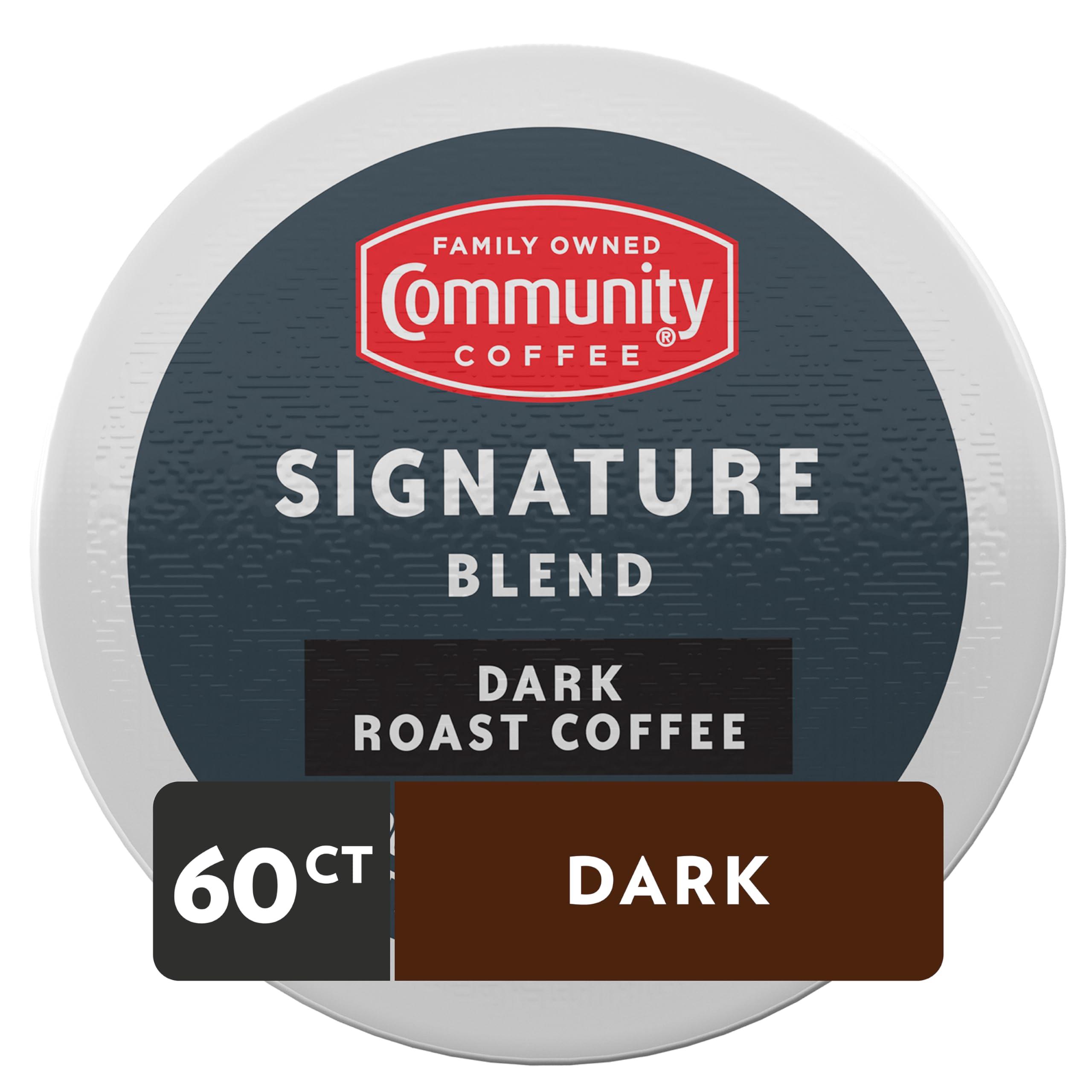 Community Coffee Community Coffee Signature Blend 60 Count Coffee Pods, Dark Roast, Compatible with Keurig 2.0 K-Cup Brewers, Box of 60 Pods