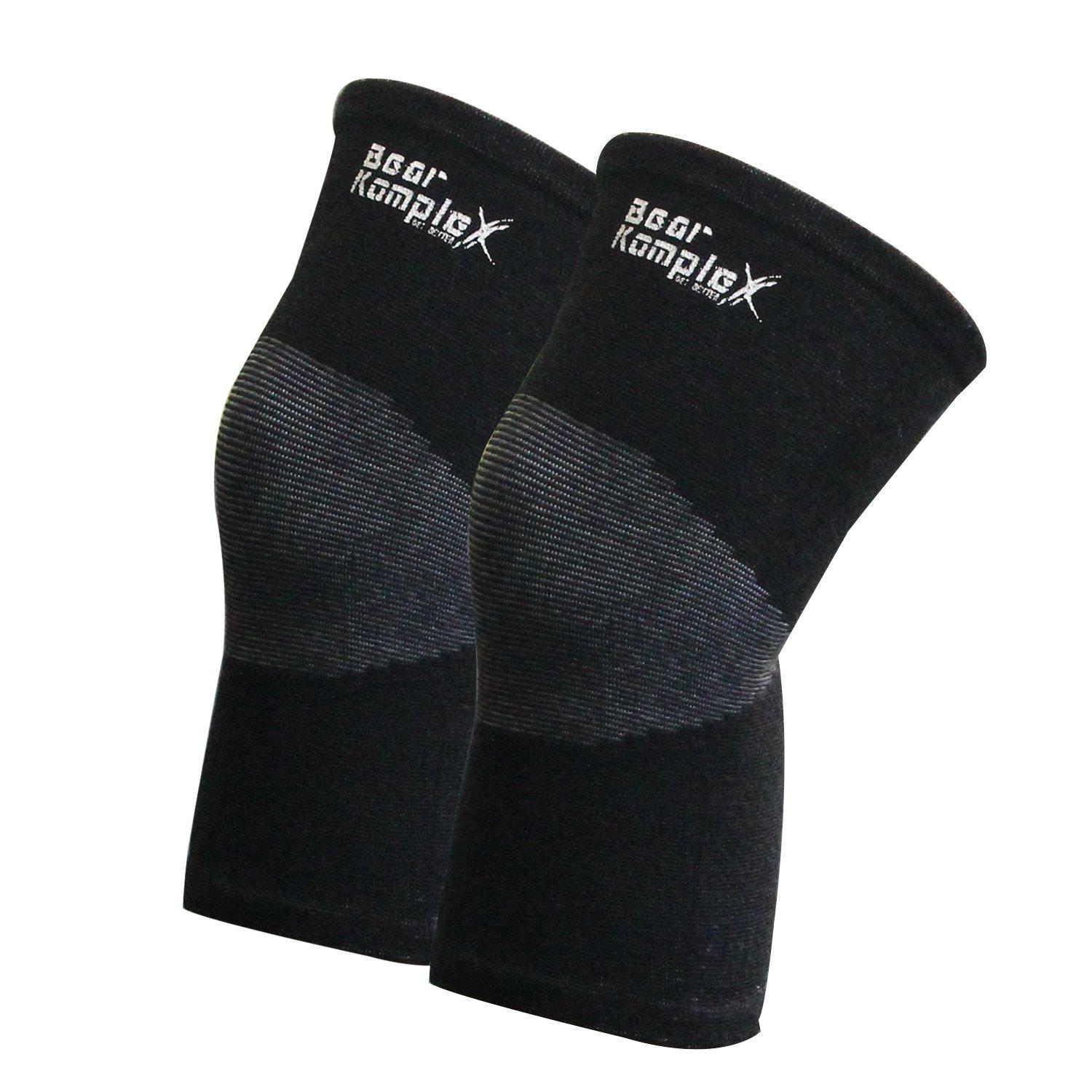 Bear KompleX Bear KompleX Compression Knee Sleeves for Men & Women, Fitness & Support for Workouts & Running. Sold in Pairs-Training, Weightlifting, Wrestling, Squats & Gym Use