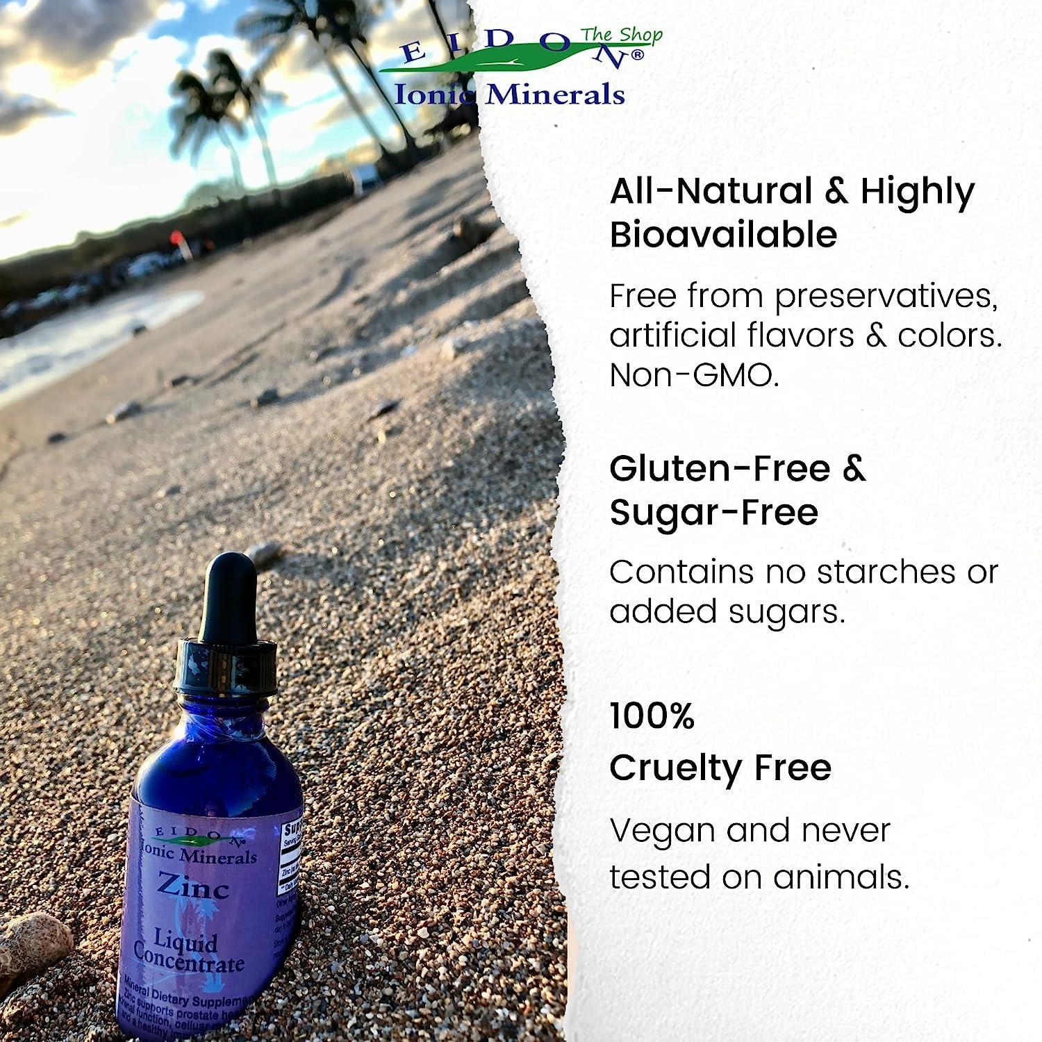 Eidon Ionic Minerals Eidon Ionic Minerals Liquid Silica, Zinc, & Magnesium Drops Variety Pack - Silica, Zinc, & Magnesium Supplements, All-Natural Trace Minerals, No Preservatives or Additives - 2 oz, Pack of 3