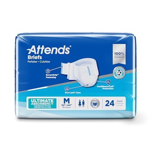 Attends Attends Complete Briefs, Medium (32-44 Inch Waist) - 1/Case of 96 (Replacement for Attends Breathable Extra Absorbency Briefs Model#BRBX20)