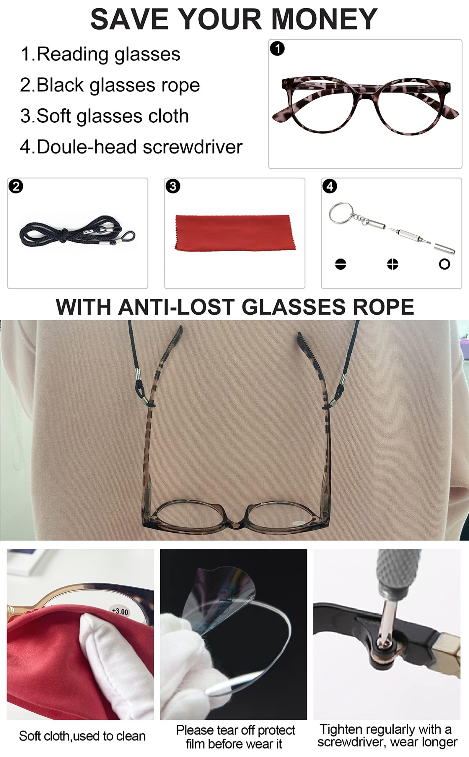 OCCI CHIARI OCCI CHIARI Bifocal Reading Glasses with Clear Top,Blue Light Blocking Readers Women 1.0 1.5 2.0 2.5 3.0 3.5(300+ Demi)