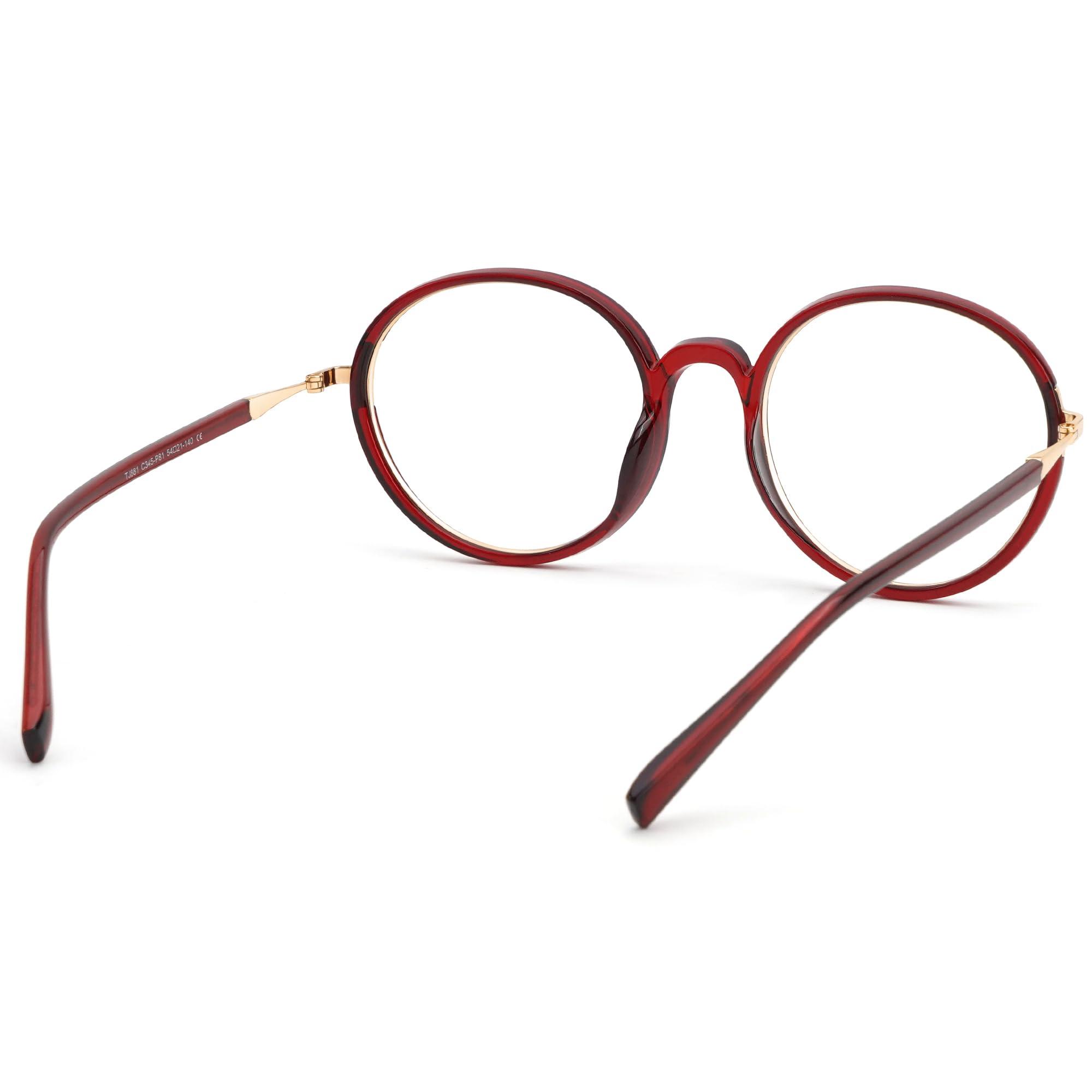 Zeelool Zeelool Readers TR90 Round Reading Glasses with Standard Anti-Reflective Coating for Women Men ZJGT616104-02Red1.75