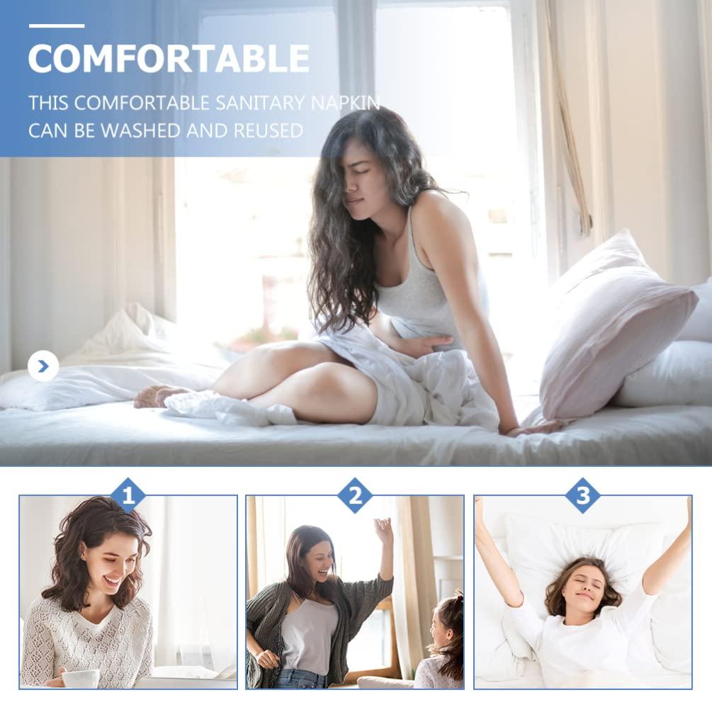 Operitacx Operitacx 3pcs Menstrual Cloth Napkin Organic Pads for Women Reusable Period Pads Reusable Cloth Pads Pads Panty Pads Girl Child White with Wings Cotton Paper Napkin