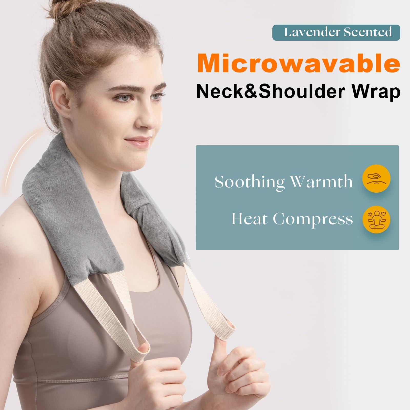 uncn uncn Heating Pad for Neck and Shoulders and Back Washable Small Microwavable Neck Wrap Weighted Lavender Neck Warmer Heat Wrap Microwave Heatable Rice Sock Cervical Hot Pack Aromatherapy Scented