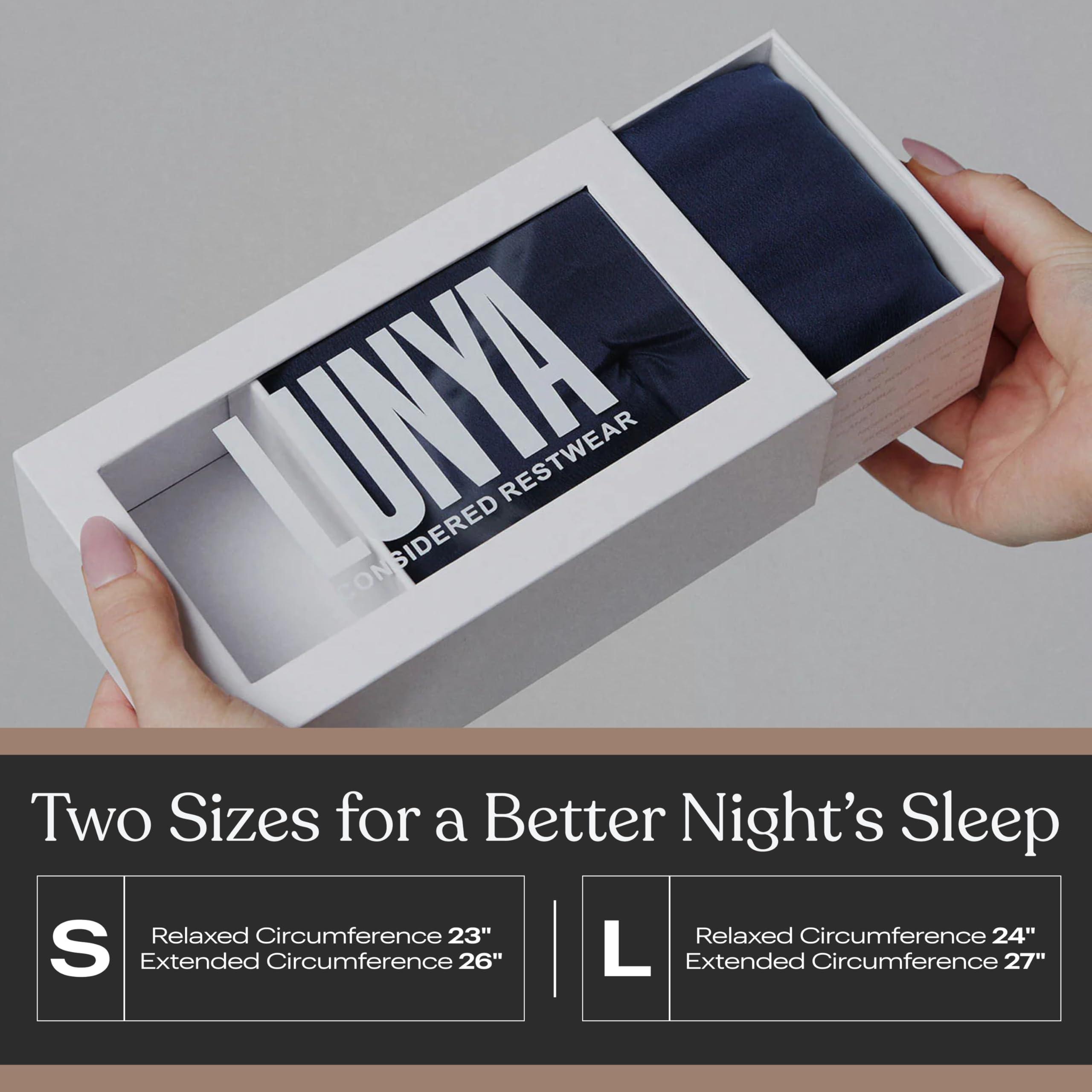 Lunya Lunya Sleep Mask with Box - Washable Silk Sleeping Mask and Headband for Beauty Routines - Thermoregulating Comfort for Restful Nights - Silk Eye Mask for Women - Deep Blue