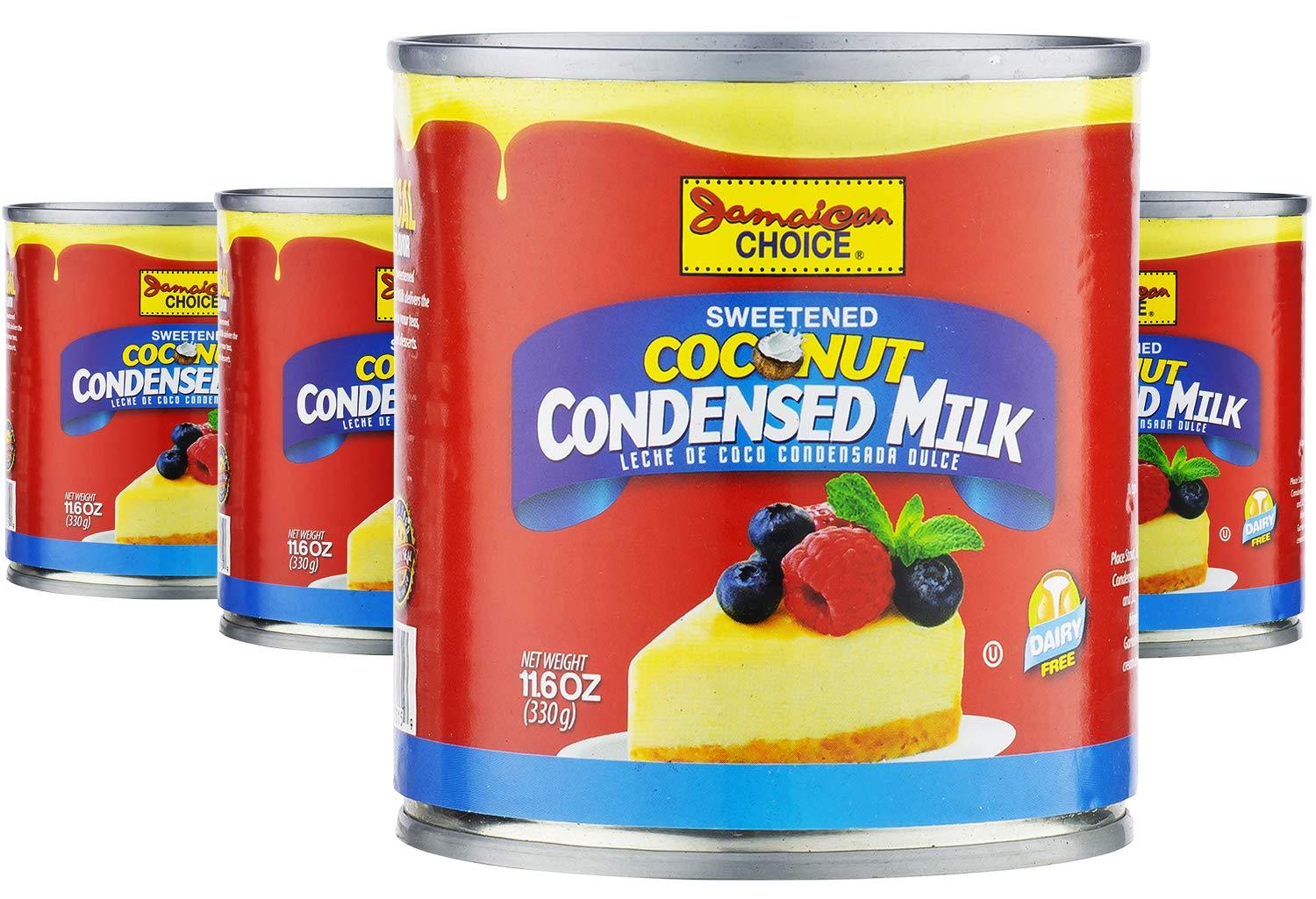 Jamaican Choice Sweetened Coconut Condensed Milk, Dairy & Soy Free, Vegan & Gluten free Kosher | 11.6 Oz (Pack of 4) - by Jamaican Choice