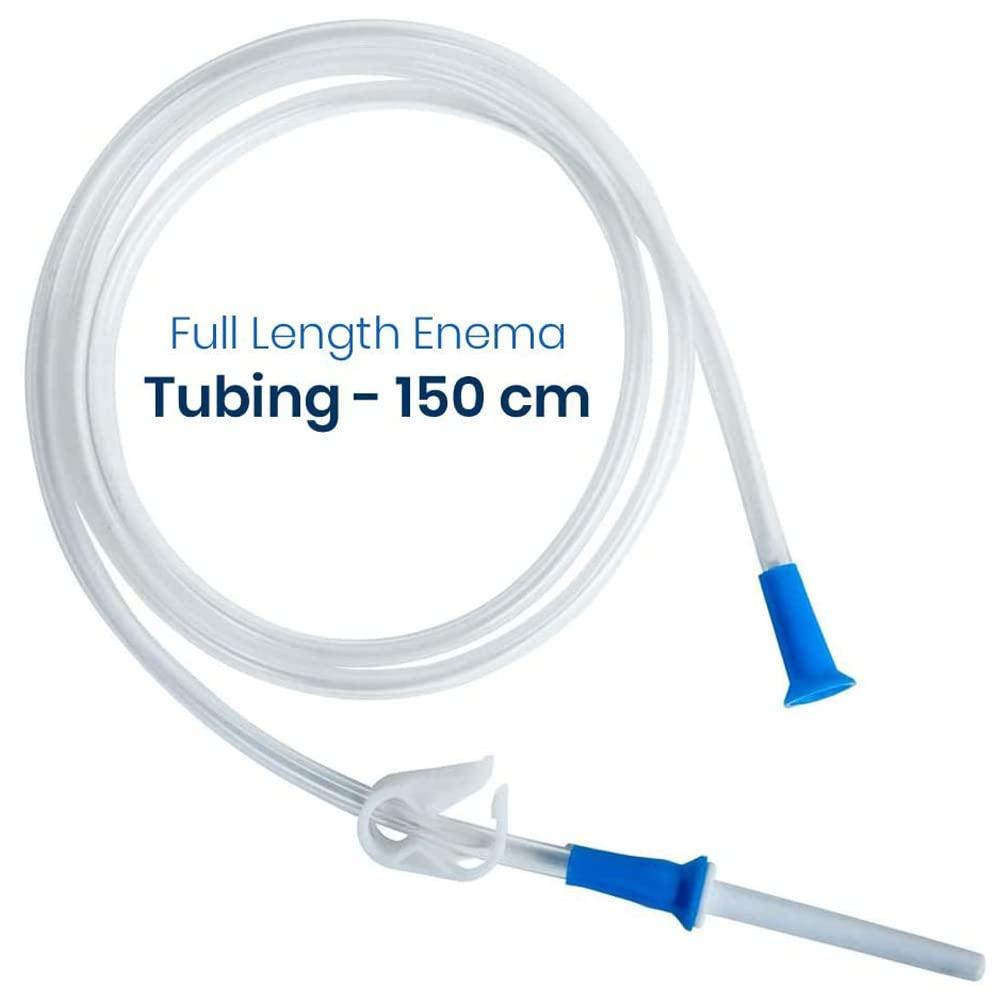 SoulGenie HealthAndYoga Replacement Enema Tubing Super Economical, Hygienic, Medical Grade PVC - 1.5 Meter with Hose Clamp and Nozzle Enema Supplies Compatible with most Bucket Bag Kits (2 Set)