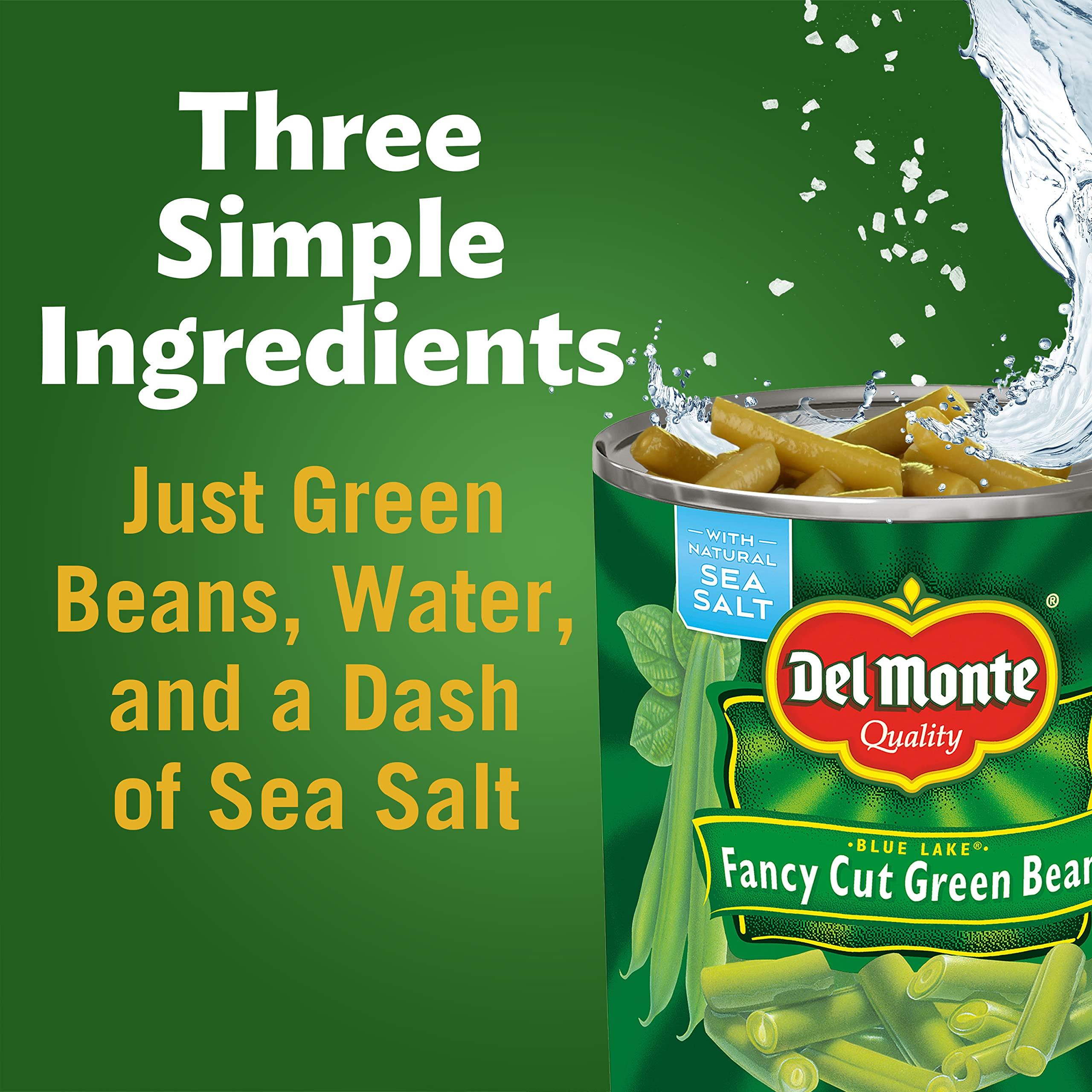 Del Monte Del Monte Blue Lake Fancy Cut Green Beans, Canned Vegetables, 6.31 lb, Pack of 6