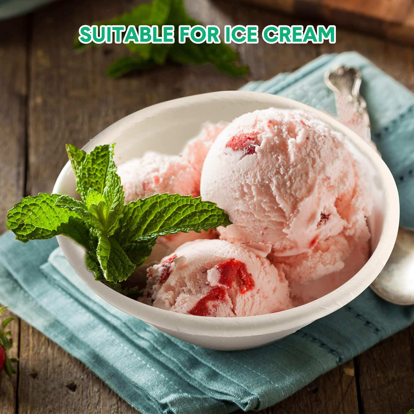 Potchen 300 Pack Disposable Paper Bowls Quality White Bowls Small Sugar Cane Fibers Party for Ice Cream Fruits Salad Soup Hot or Cold Use Catering Picnics Camping and Restaurant Supplies(8 oz,White)