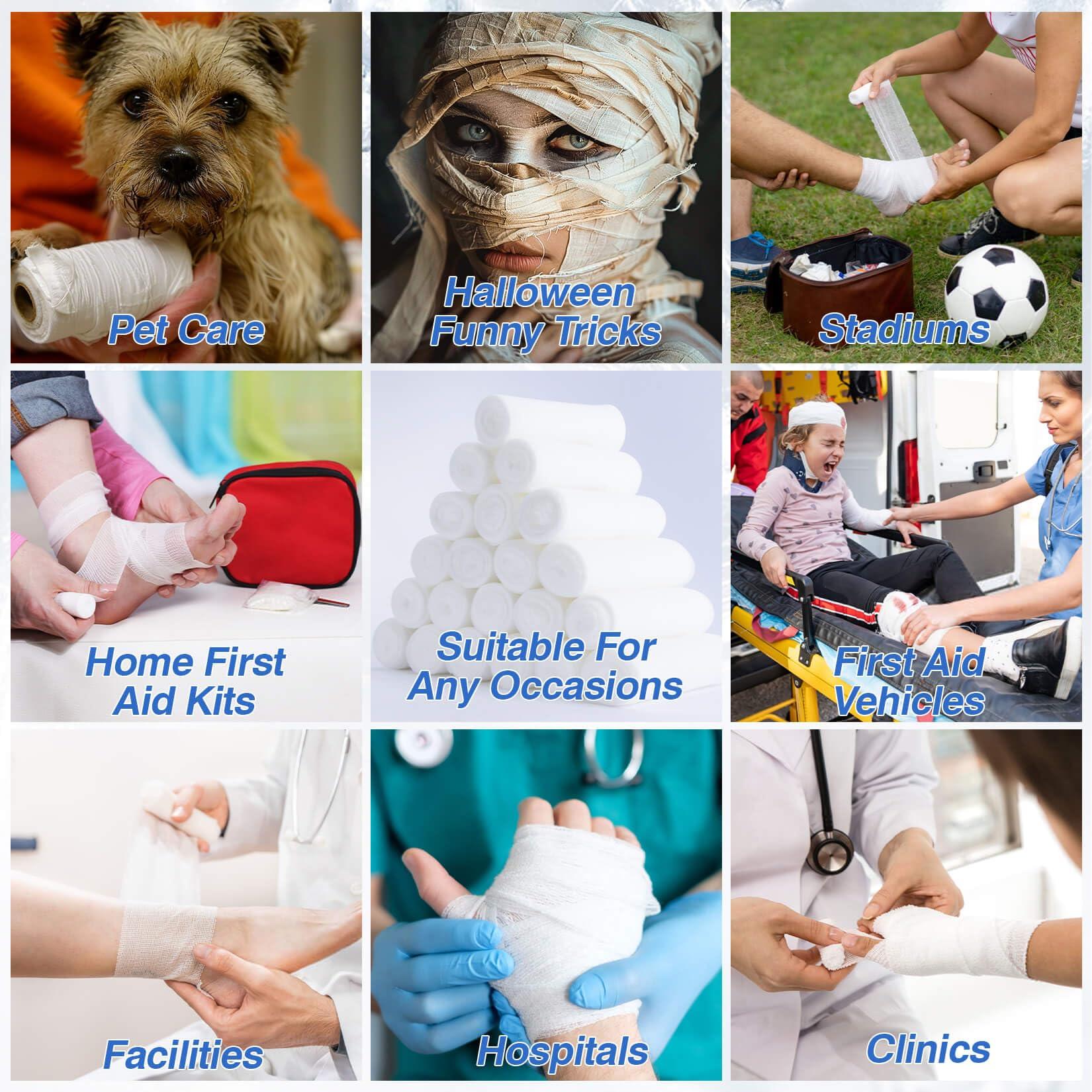 MAQIHAN MAQIHAN Gauze Bandage Rolls - 20PACK Gauze Rolls Gauze Bandage Wrap Gauze Wrap Rolled Gauze First Aid Wrap Wound Care Kit Individually Wrapped