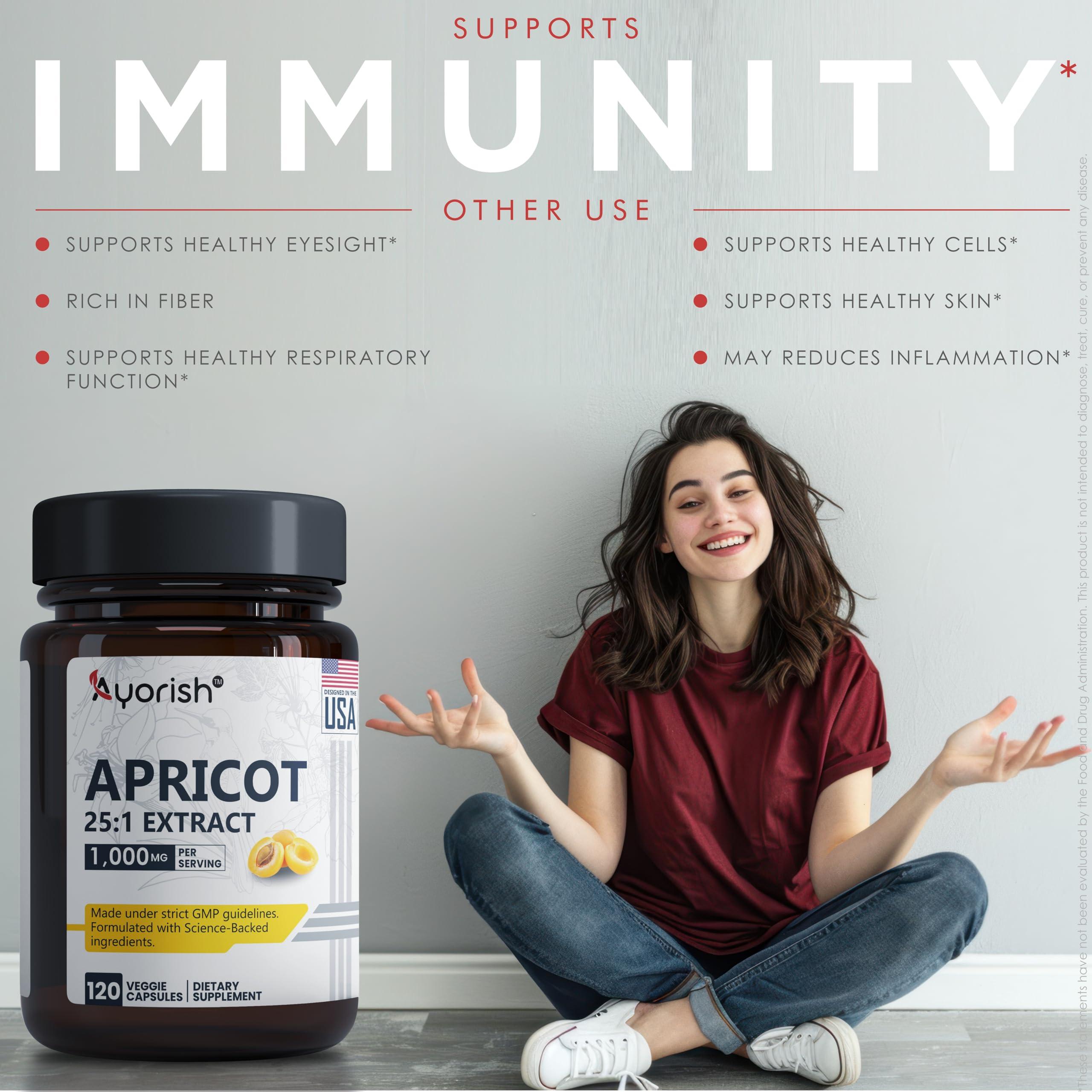 Ayorish Ayorish Apricot Capsule 15:1 (120 Veg Capsules) 1000 mg Serving