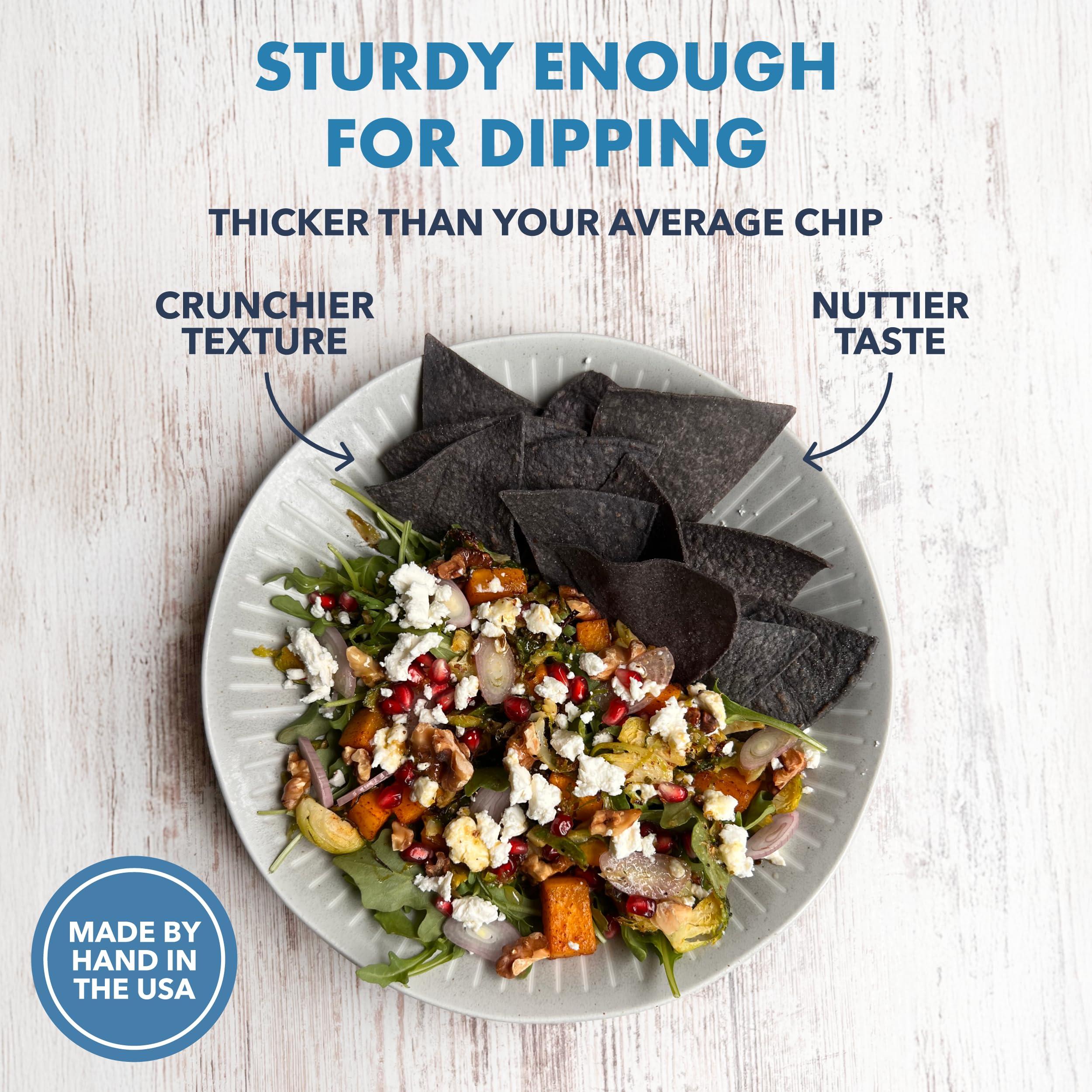 Ancient Crunch MASA Chips Blue Corn Tortilla Chips - Naturally Grown Blue Corn with Grass Fed Tallow and Sea Salt Tortilla Chips - No Seed-Oil Snacks - 6 Pack, 5 Ounce Each