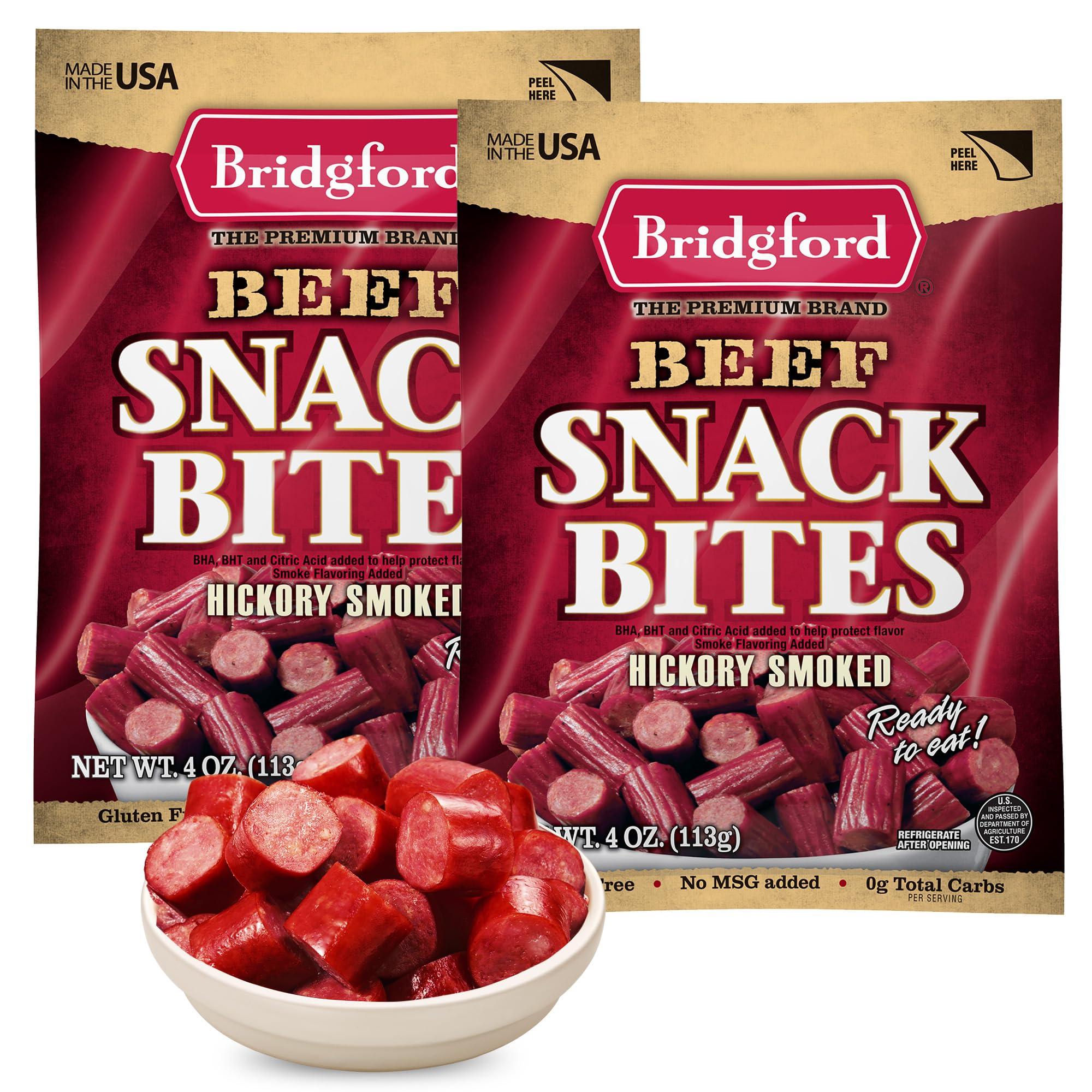 Bridgford Bridgford Beef Snack Bites 4 oz Pack of 2 - Ready-to-Eat Beef Snacks for On-the-Go Snacking - Gluten-Free Zero Carbs Meat Snacks for Adults - Keto Beef Snack Bites for Your Keto Diets