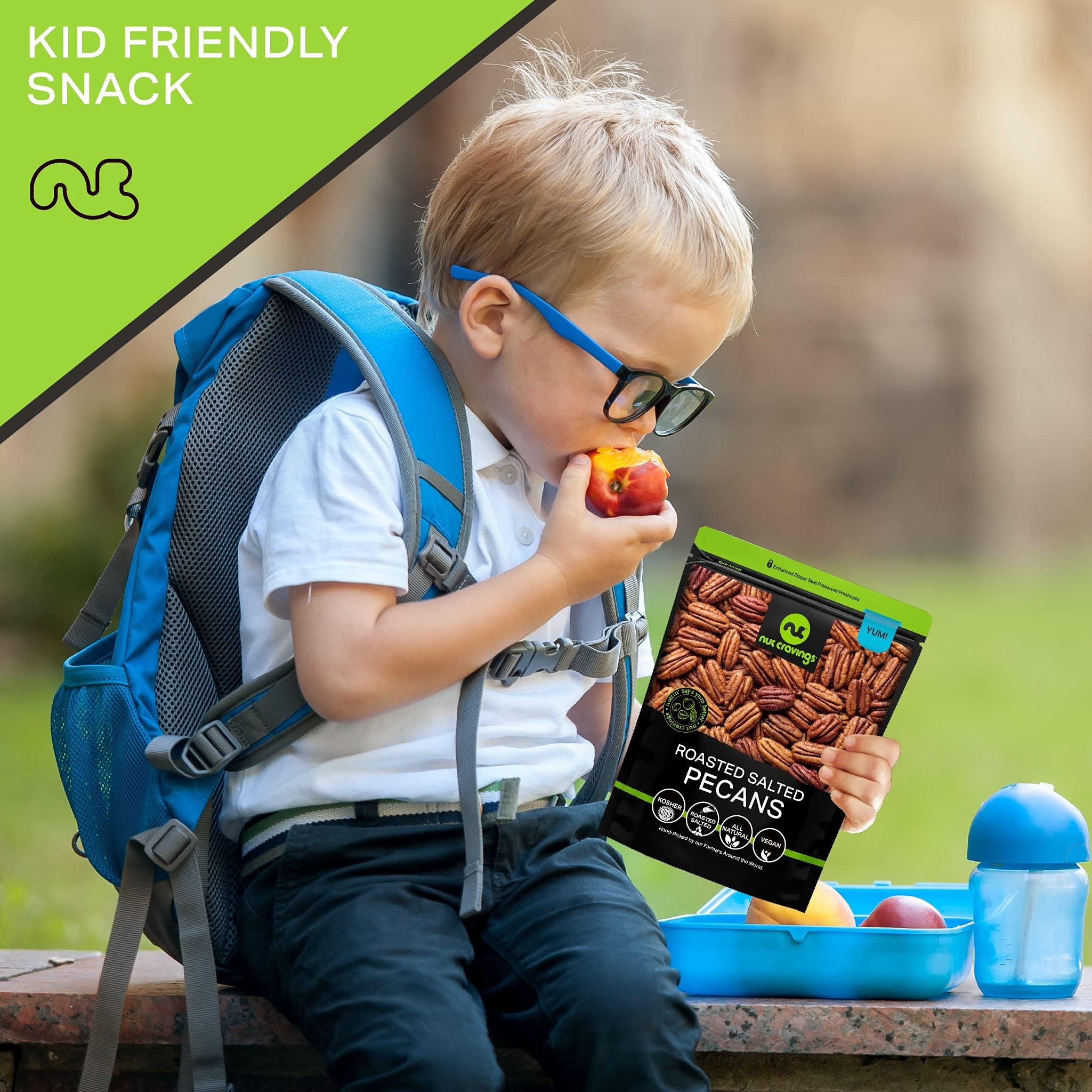 Nut Cravings NUT CRAVINGS - Pecans Halves, Roasted & Salted, No Shell (80oz - 5 LB) Bulk Nuts Packed Fresh in Resealable Bag - Healthy Protein Food Snack, All Natural, Keto Friendly, Vegan, Kosher