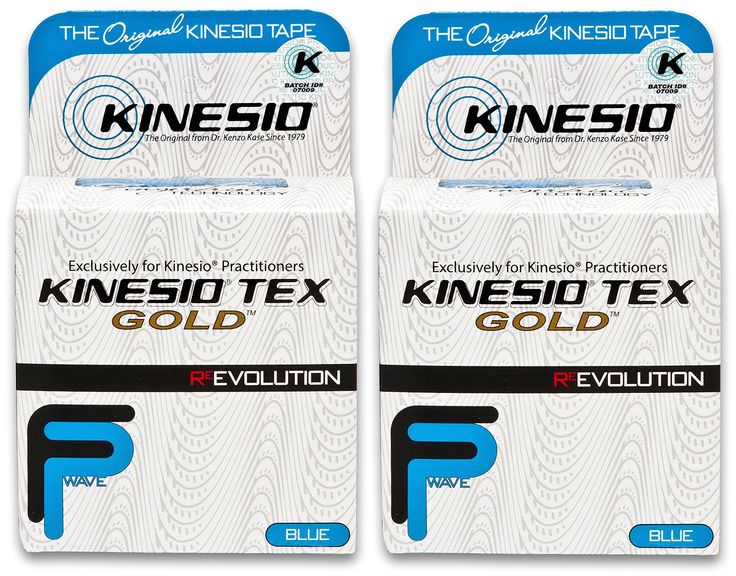 Kinesio Kinesio Taping - Elastic Therapeutic Athletic Tape Tex Gold FP - Blue– 2 in. x 13 ft - 2 Pack