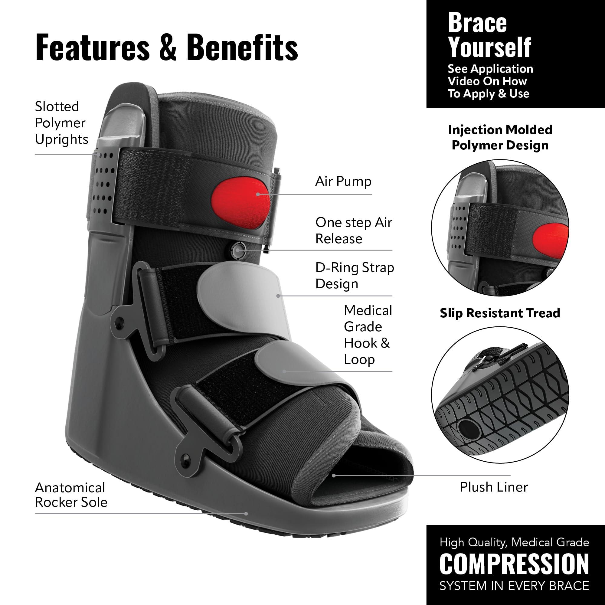 Braceapedia Braceapedia Rapid Recover Short Walking Boot Medium Walking Boot Weather Resistant Protector Medium Cloud9 Walking Boot Sock Liner Universal