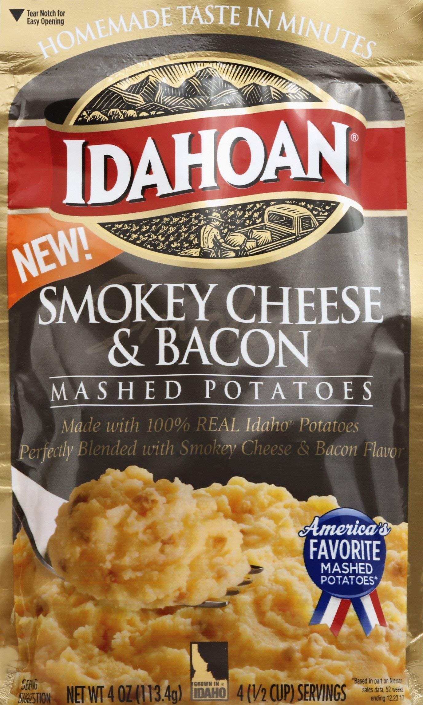 Idahoan IDAHOAN SMOKEY CHEESE & BACN MASHED INSTANT POTATO MIX FLAKES 4 OZ , 3 Pack