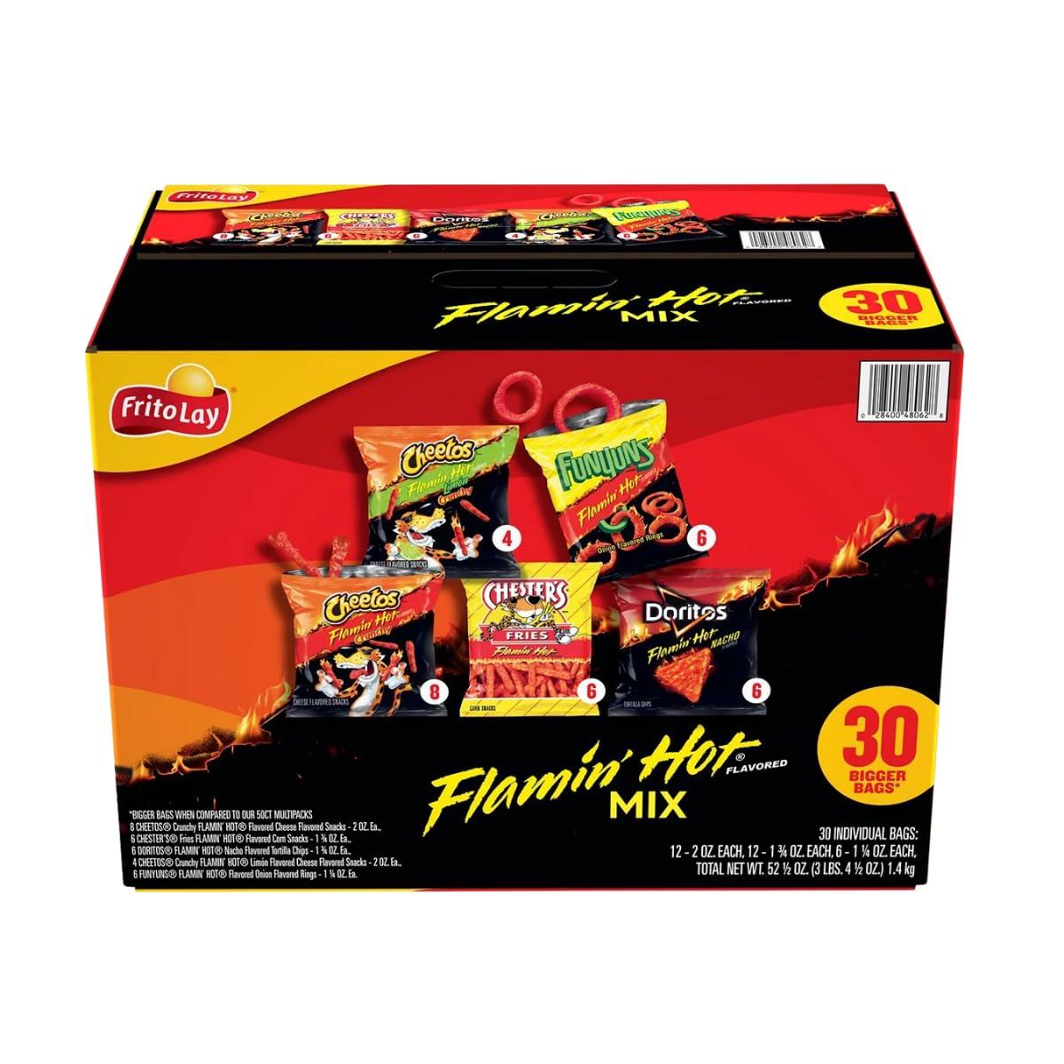Frito Lay Frito Lay, Snacks Flamin' Hot Mix Variety Packs, 52.5 Ounce